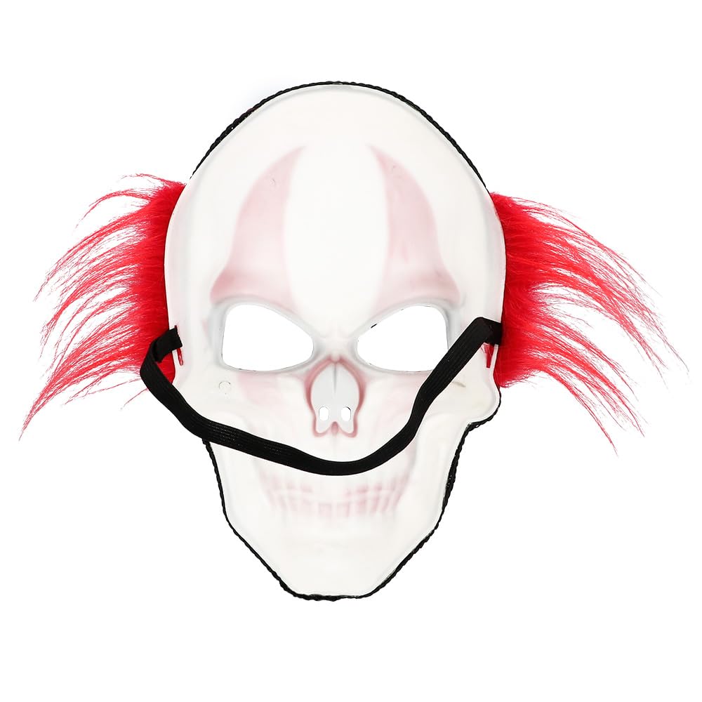 boland-72369-horror-clown-maske-mit-haaren-rot-wei image 4