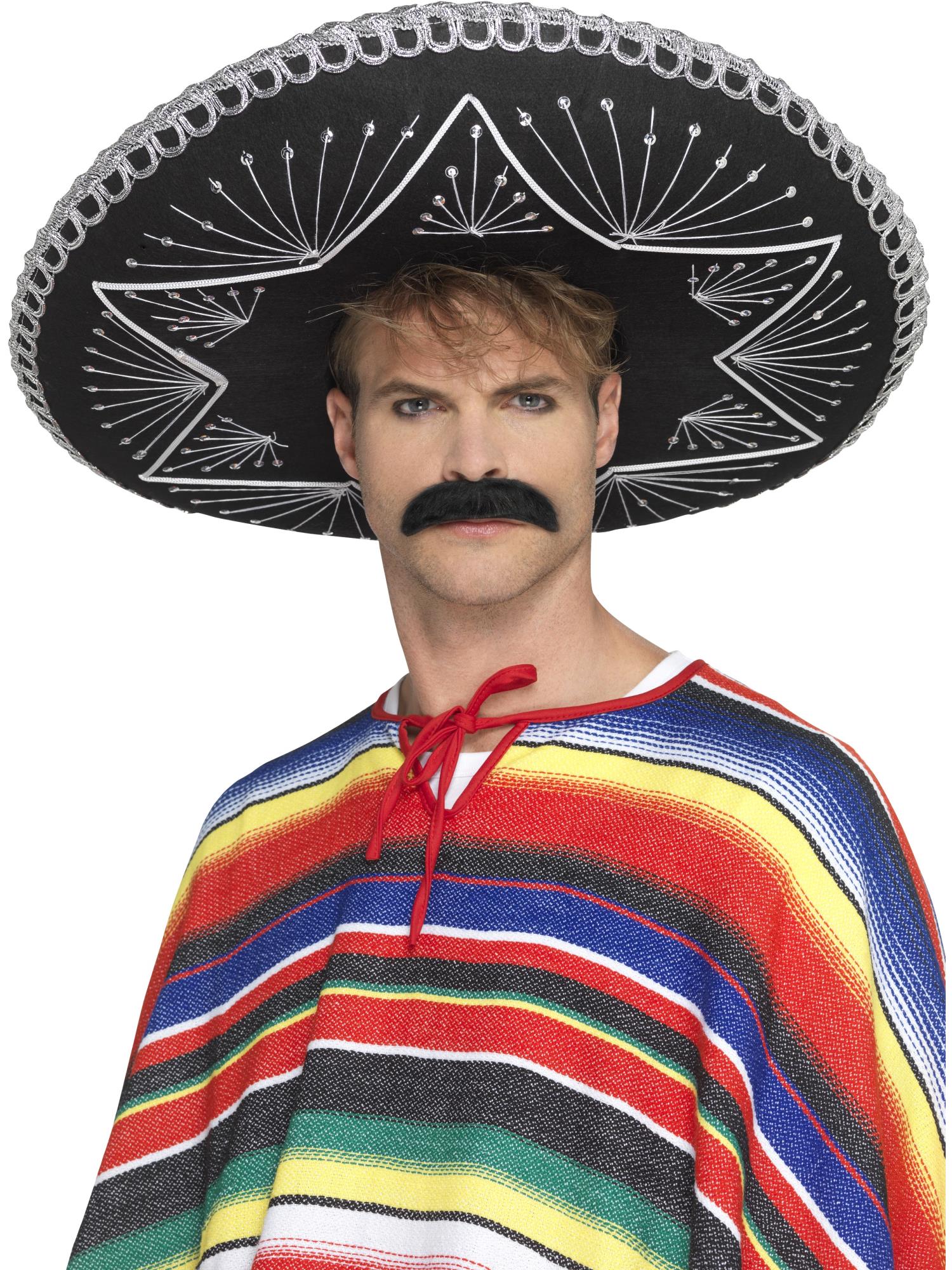 smiffys-fever-sombrero-schwarz-silber-einheitsgr-e-polyester image 1