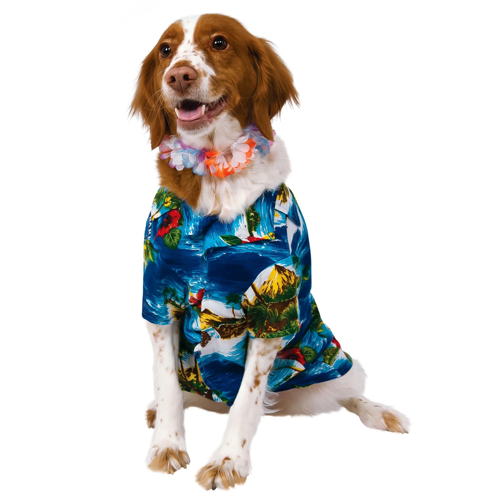 rubie-s-deluxe-hundekost-m-hawaii-hemd-lei-x-large-haustier image 2