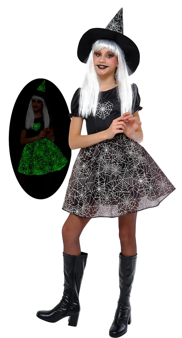 rubies-hexe-kost-m-phosphoreszierend-kleid-mit-hut image 1