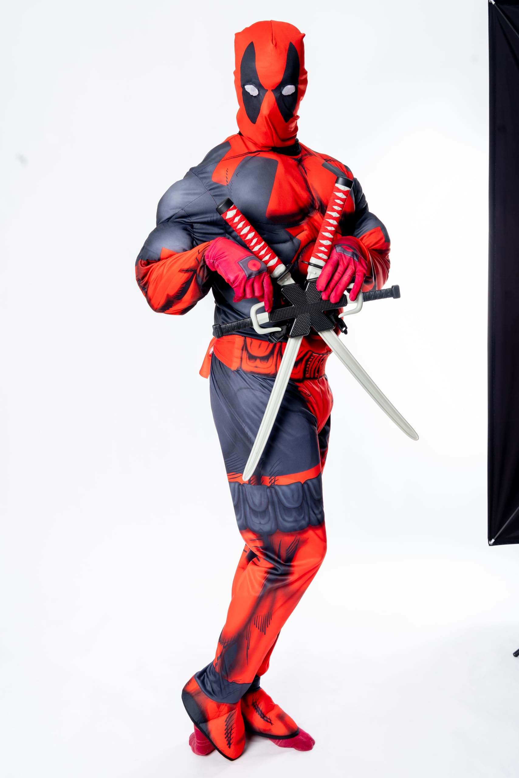 rubie-s-deluxe-deadpool-kost-m-overall-rot-schwarz-xl image 2