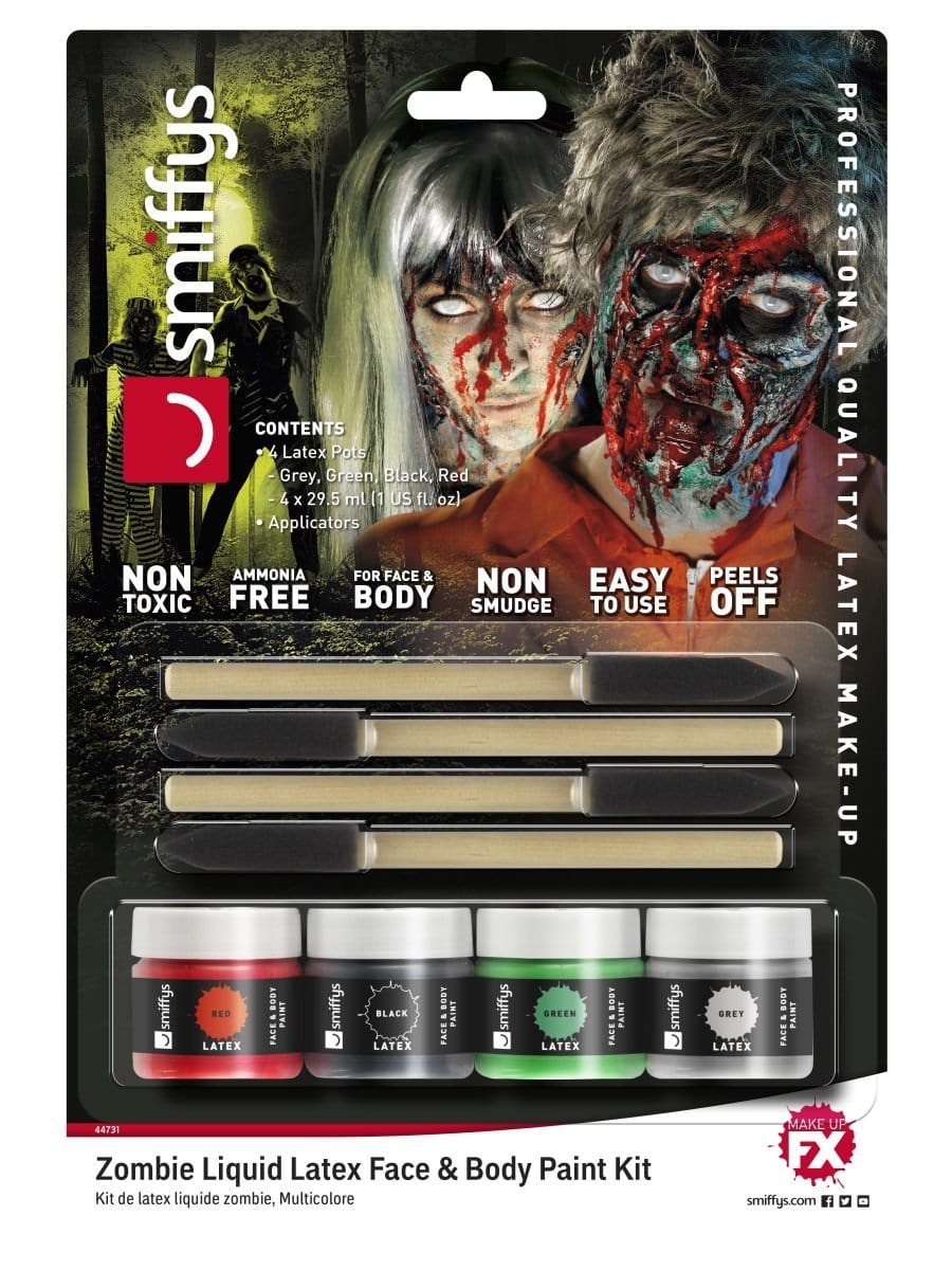 smiffys-makeup-fx-zombie-liquid-latex-kit-schminkset-bunt-4-tlg image 2