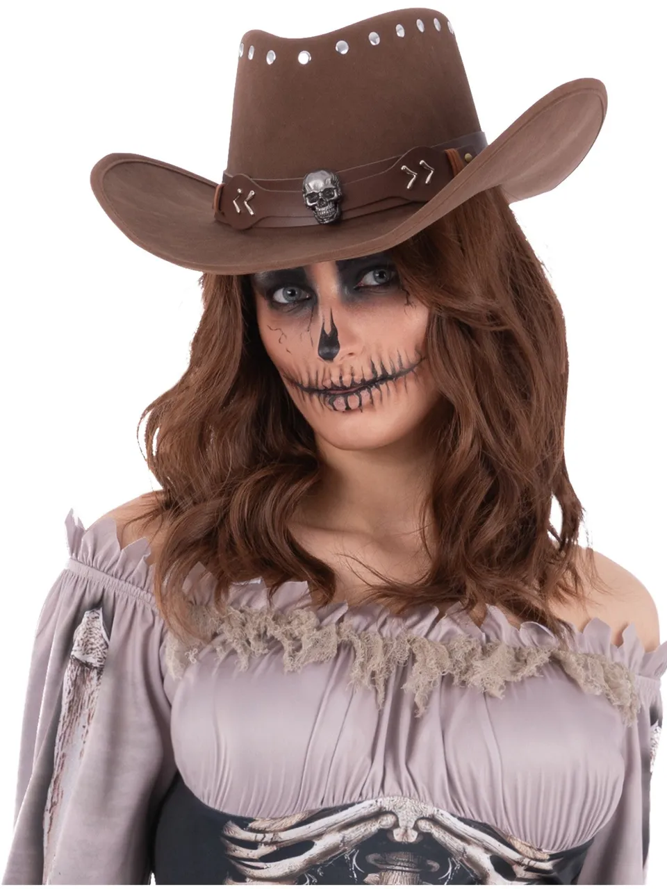 smiffys-fever-haunted-skeleton-cowboy-hut-braun image 1