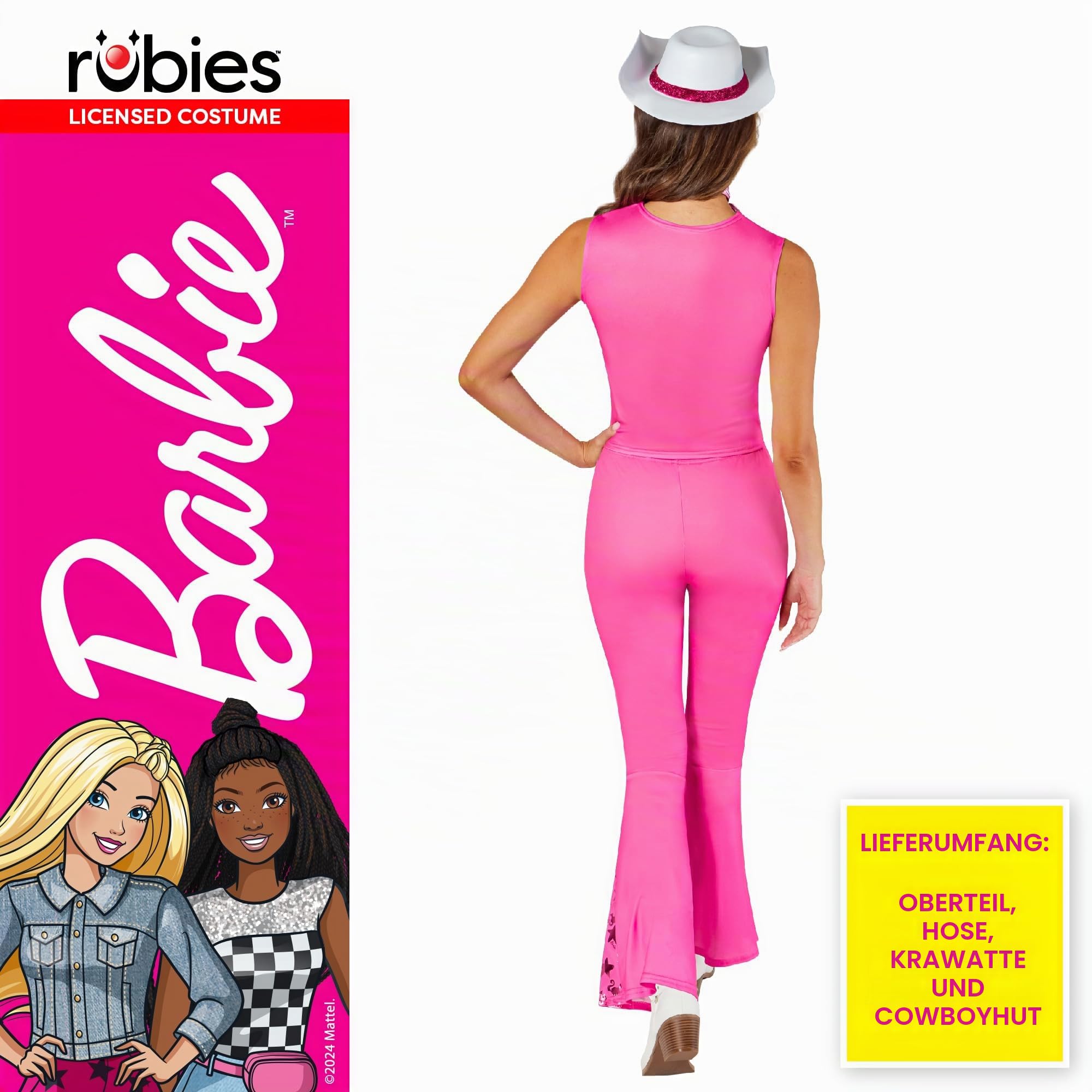 rubie-s-barbie-cowboy-kost-m-damen-14-16-rosa-deluxe image 2