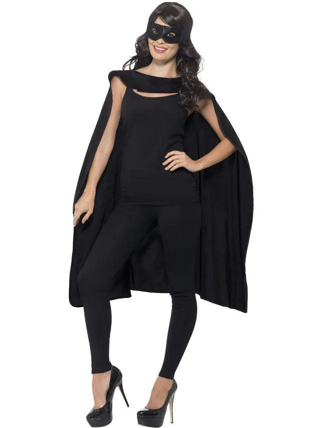 smiffys-fever-cape-schwarz-mit-augenmaske image 1