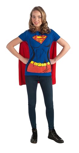 rubie-s-deluxe-supergirl-t-shirt-cape-kost-m-m-blau image 8