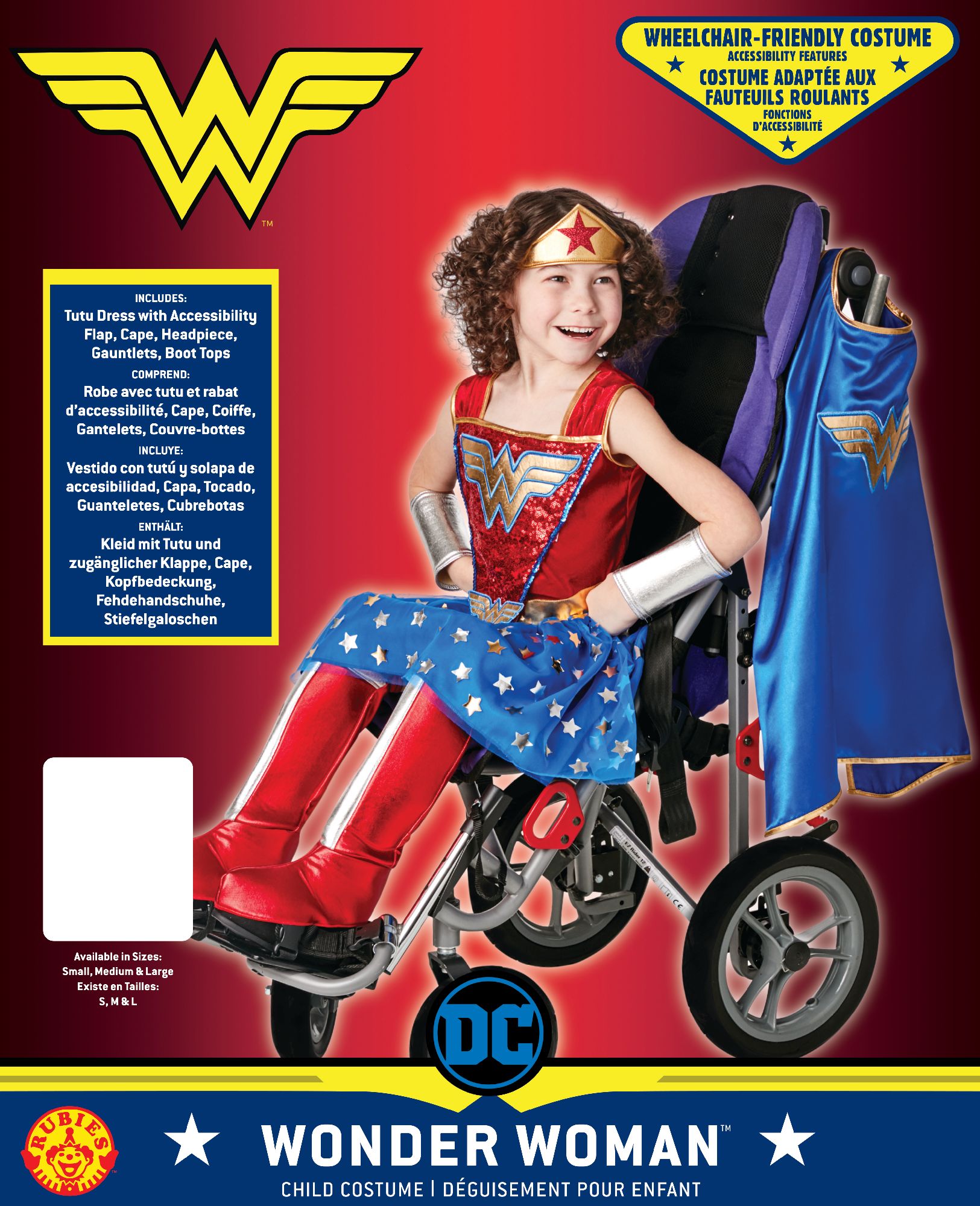rubies-wonder-woman-kost-m-f-r-kinder-mit-cape-adaptiert image 2