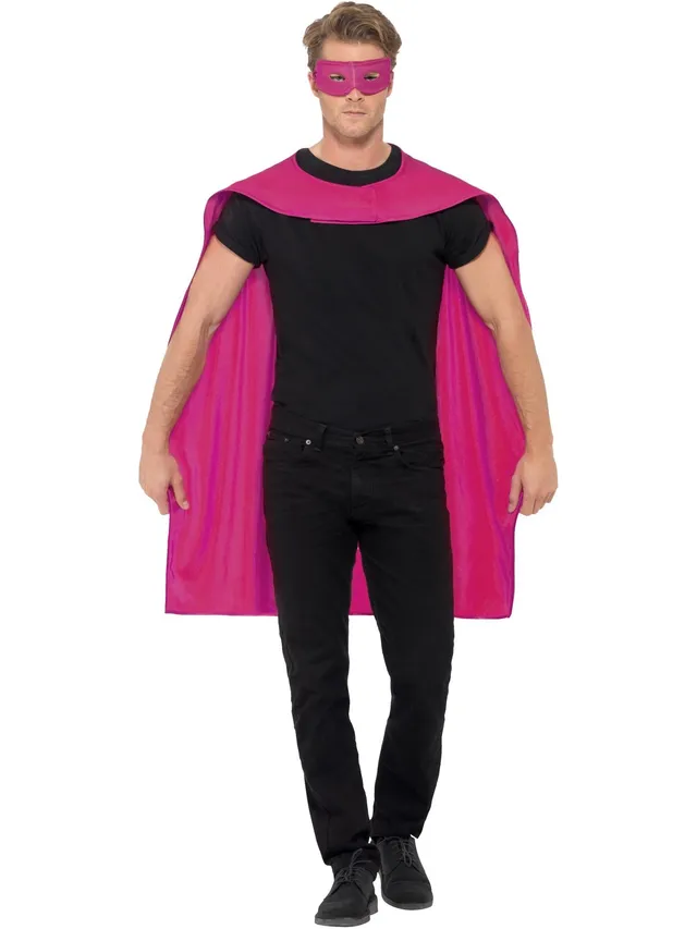 smiffys-fever-cape-pink-mit-augenmaske-einheitsgr-e image 1