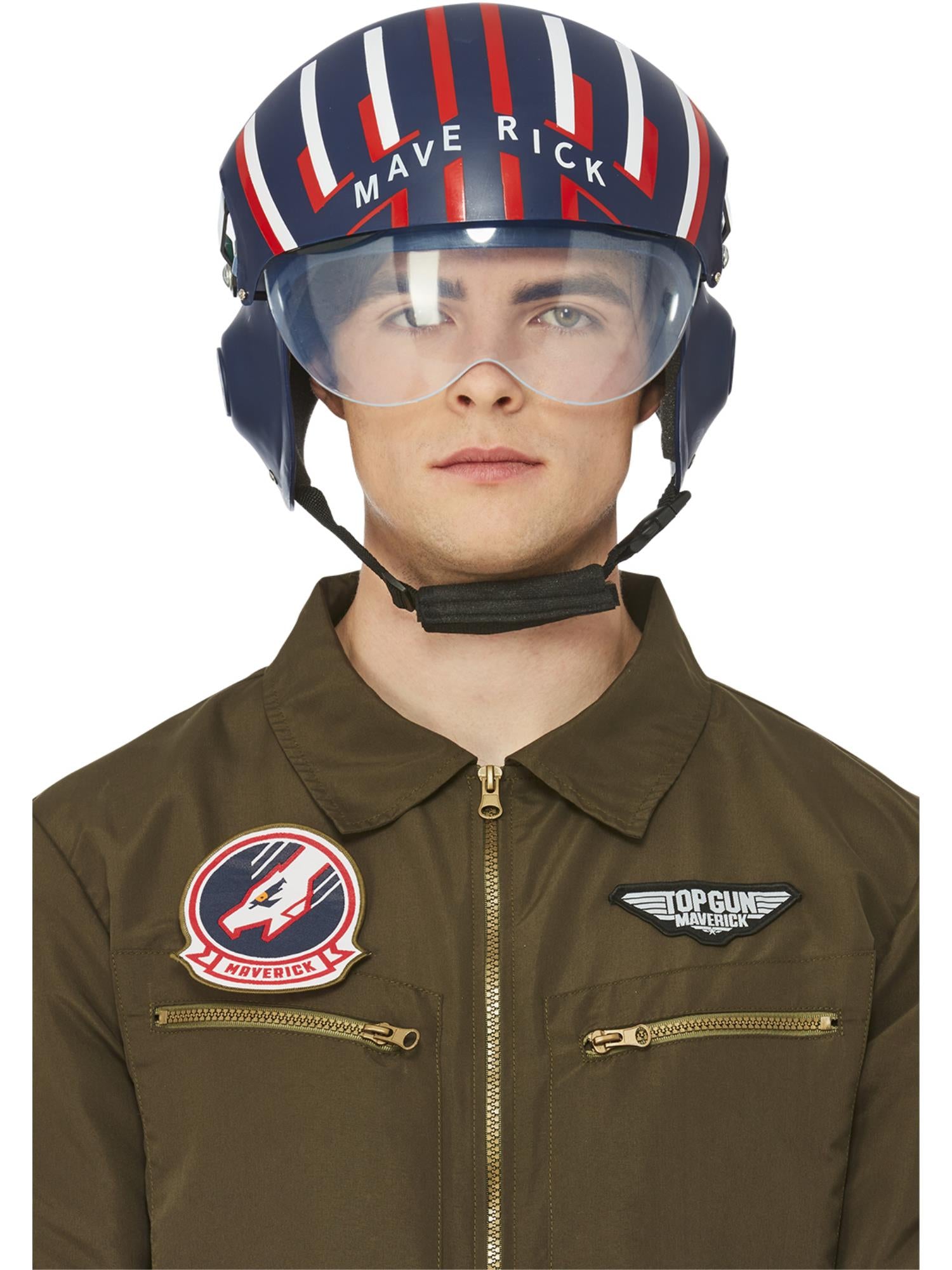 smiffys-fever-top-gun-maverick-pilotenhelm-blau-rot image 3