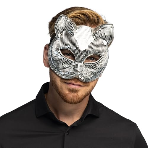 boland-masks-katzenmaske-disco-cat-silber-mosaik image 8