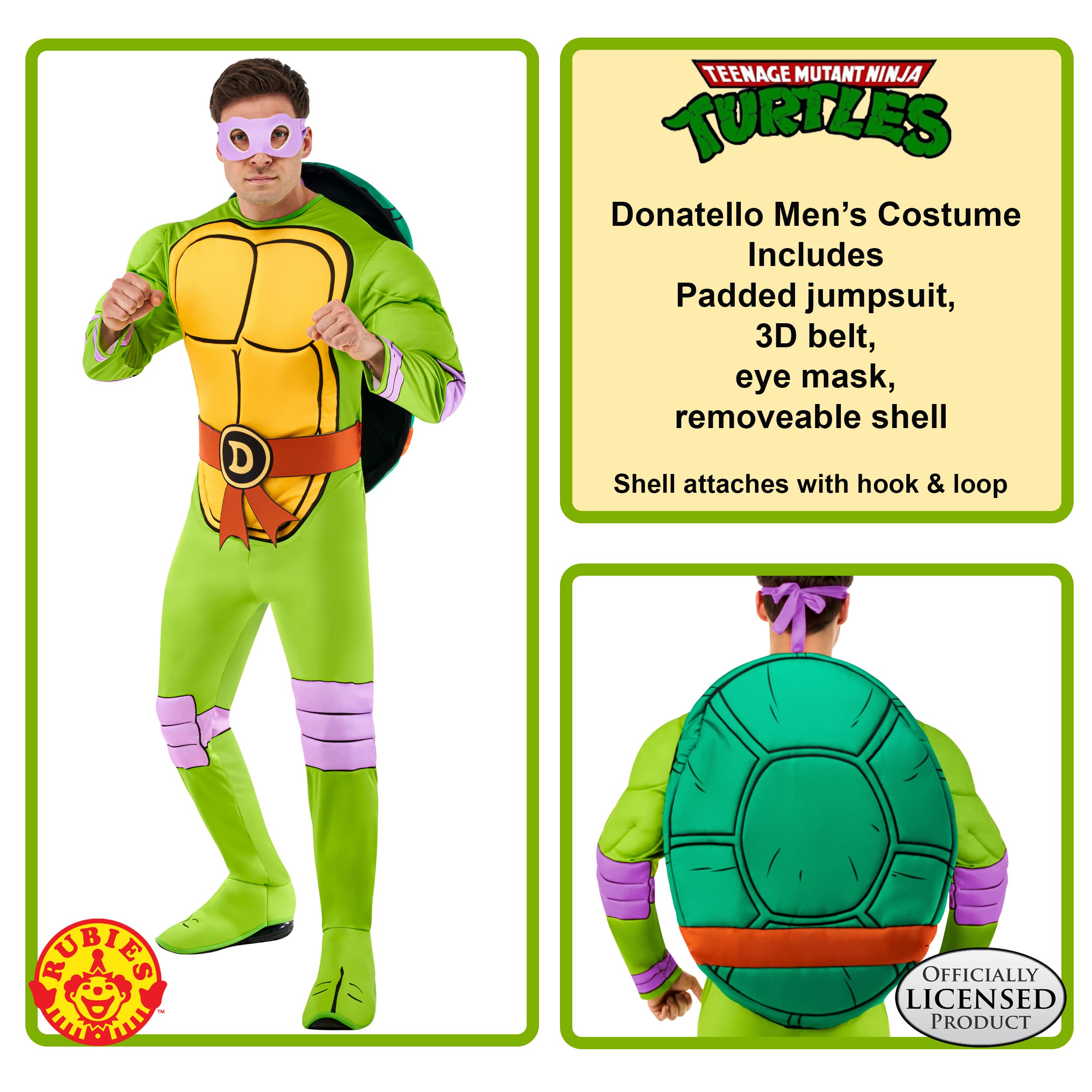 rubie-s-deluxe-donatello-kost-m-herren-l-xl-mit-maske image 2