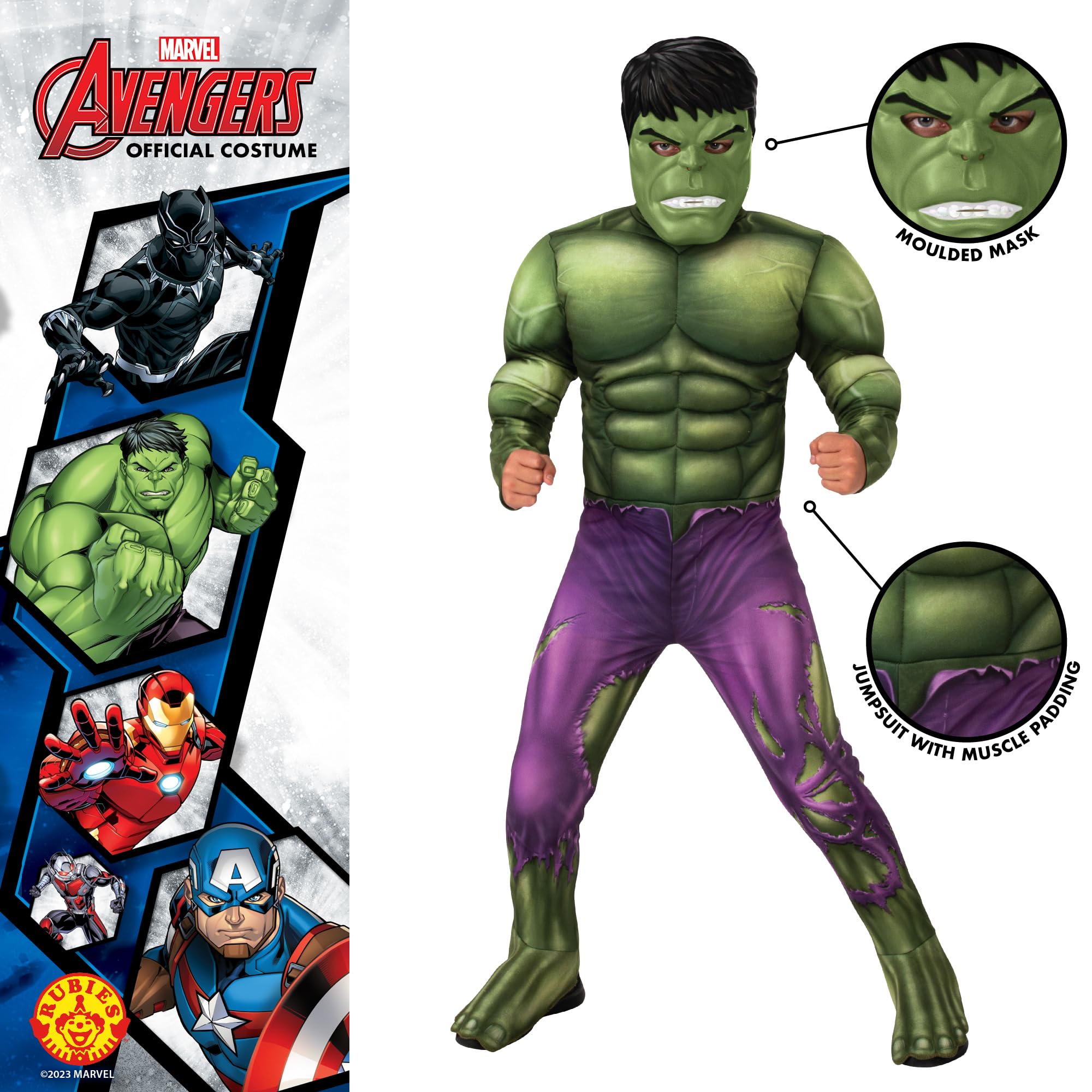 rubie-s-deluxe-301735m-hulk-kinderkost-m-9-10-jahre-muskel image 3