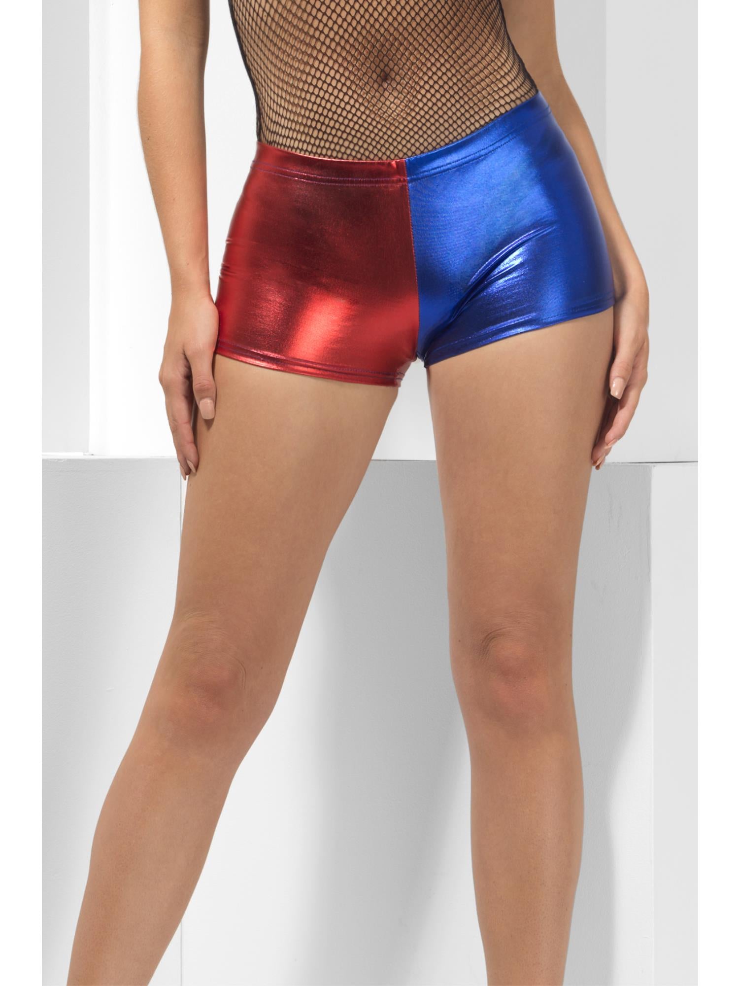 smiffys-fever-miss-jester-shorts-rot-blau-metallic-damen image 3