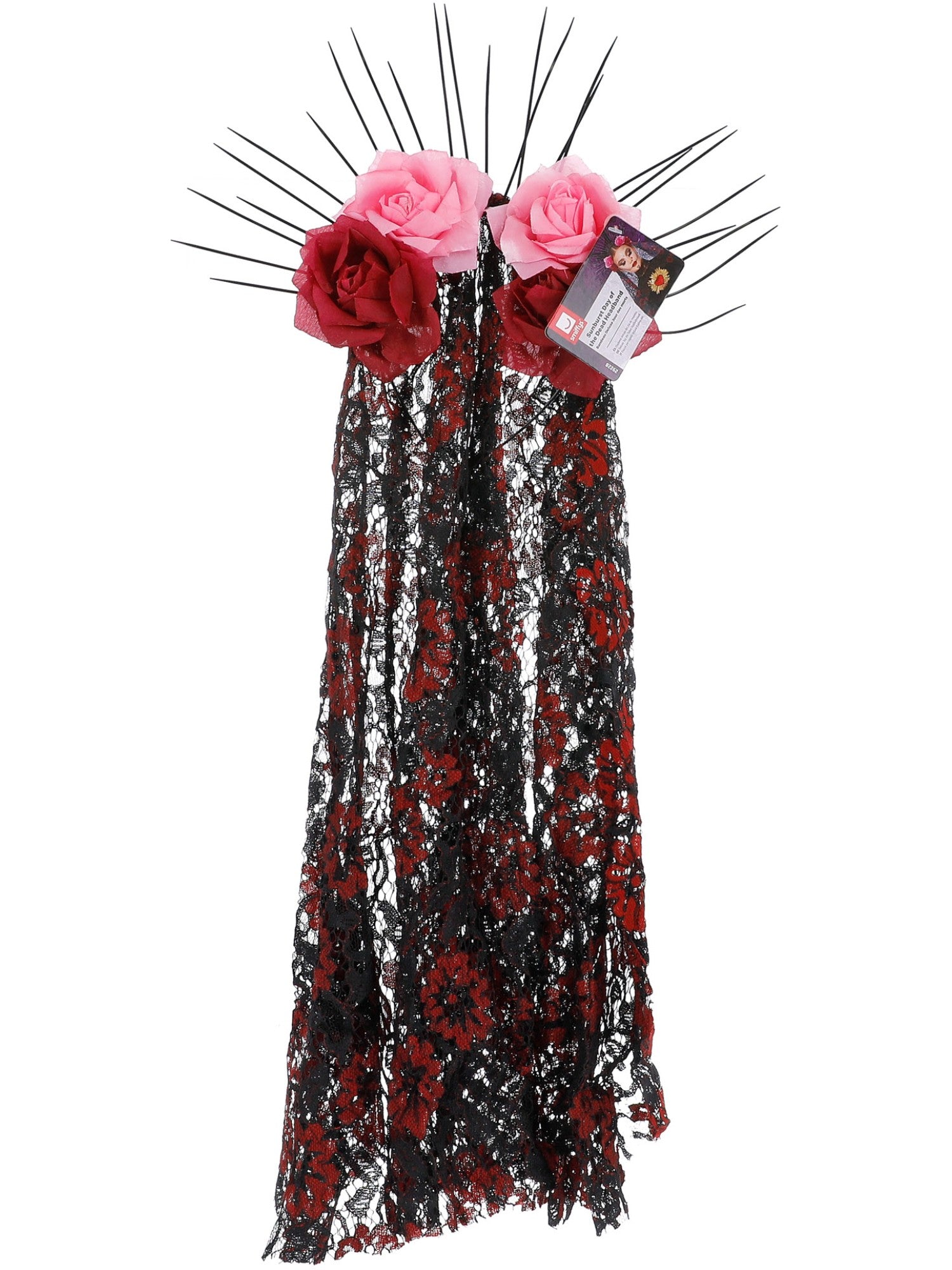 smiffys-fever-day-of-the-dead-haarreif-schwarz-rot-einheitsgr-e image 3