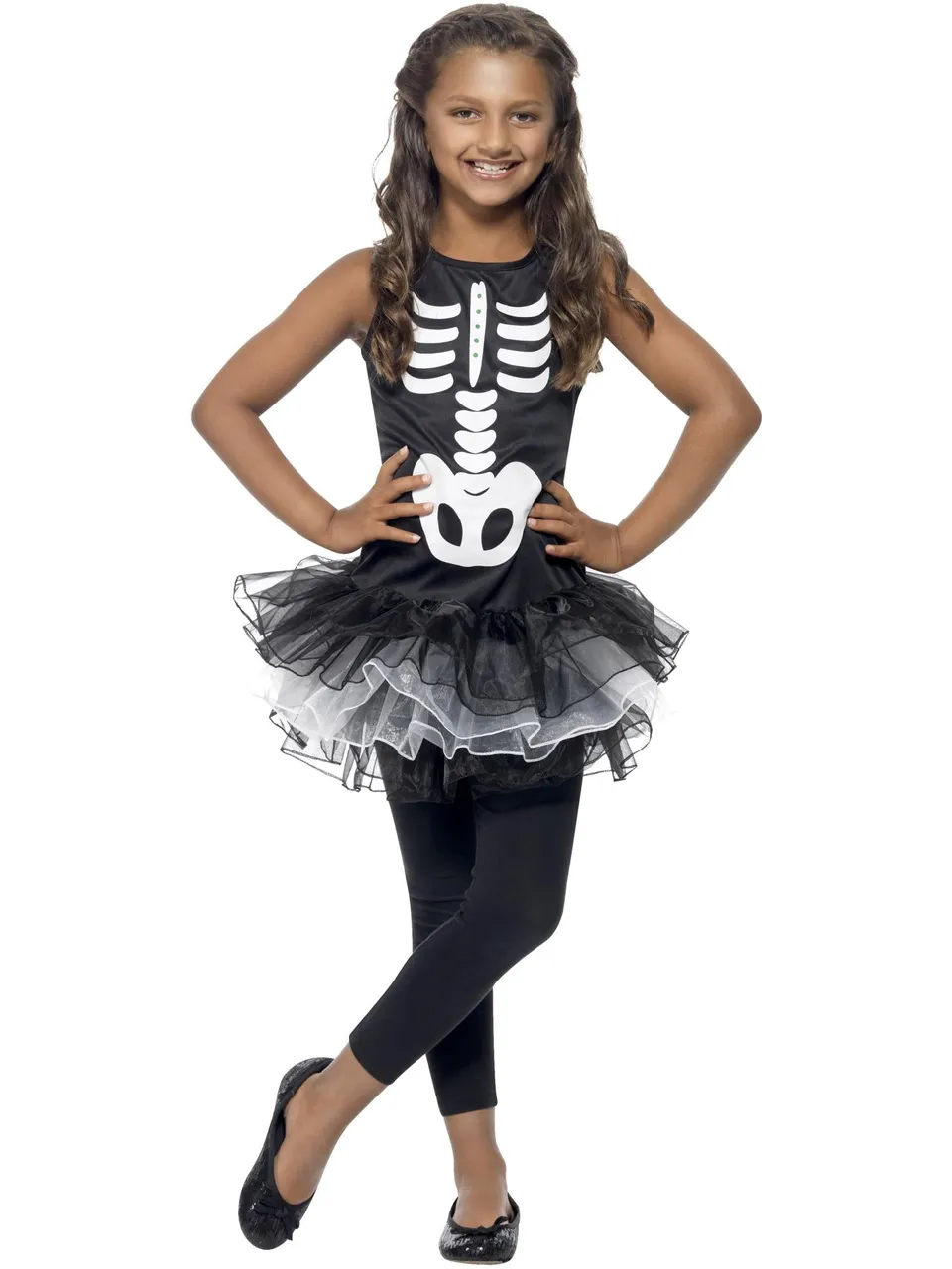 smiffys-fever-skeleton-tutu-m-dchenkost-m-gr-m-schwarz-wei image 1