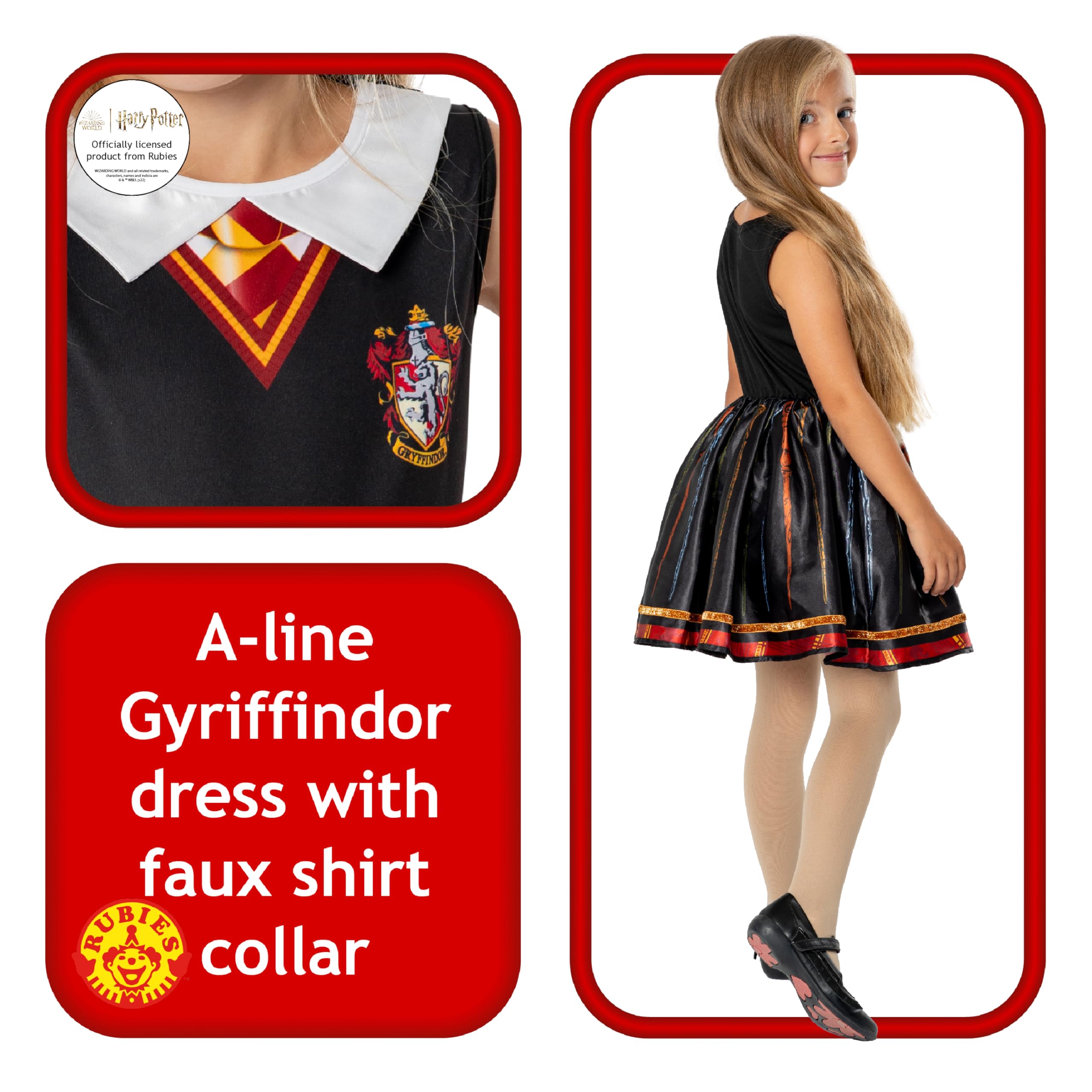 rubie-s-deluxe-hermine-granger-kinderkost-m-3-4-jahre-gryffindor image 2