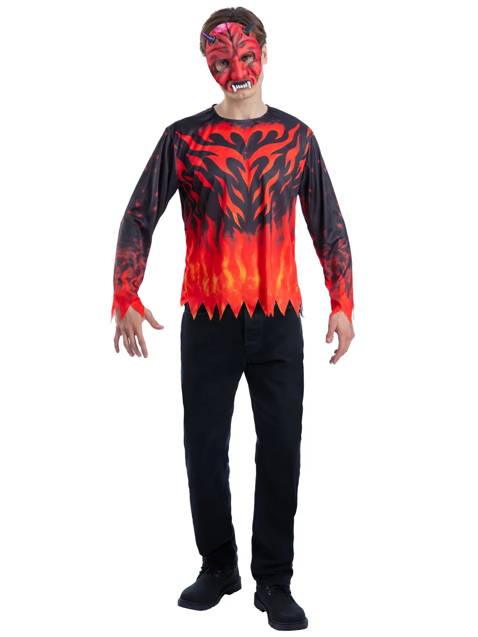 rubies-teufel-kost-m-set-top-maske-rot-schwarz-m-l image 1
