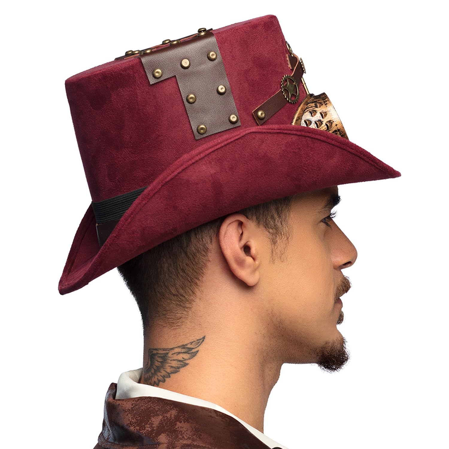 boland-headwear-steampunk-hut-mit-brille-rot-einheitsgr-e image 4