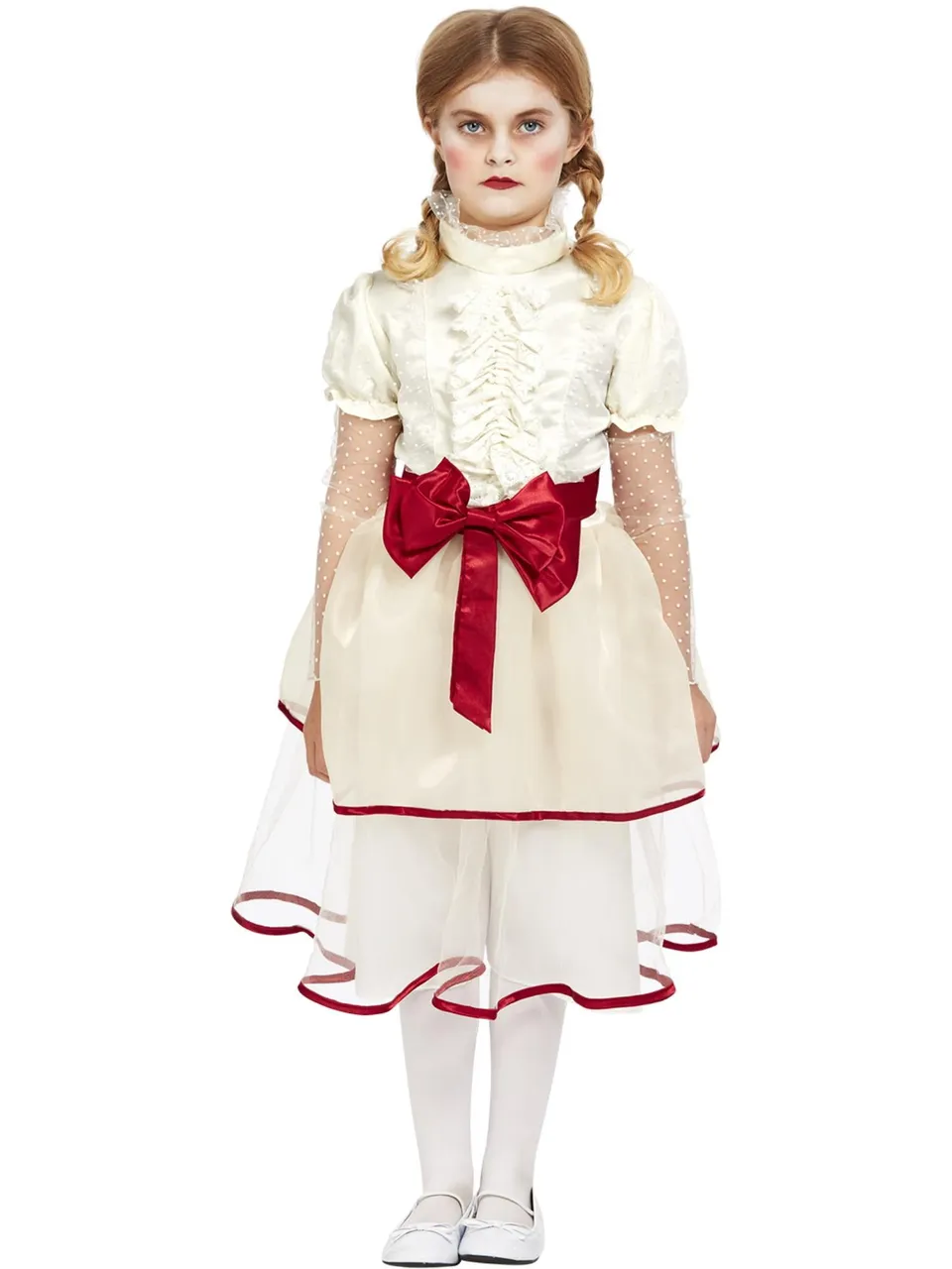 smiffys-fever-porzellanpuppe-kost-m-kleid-creme-m-dchen image 1