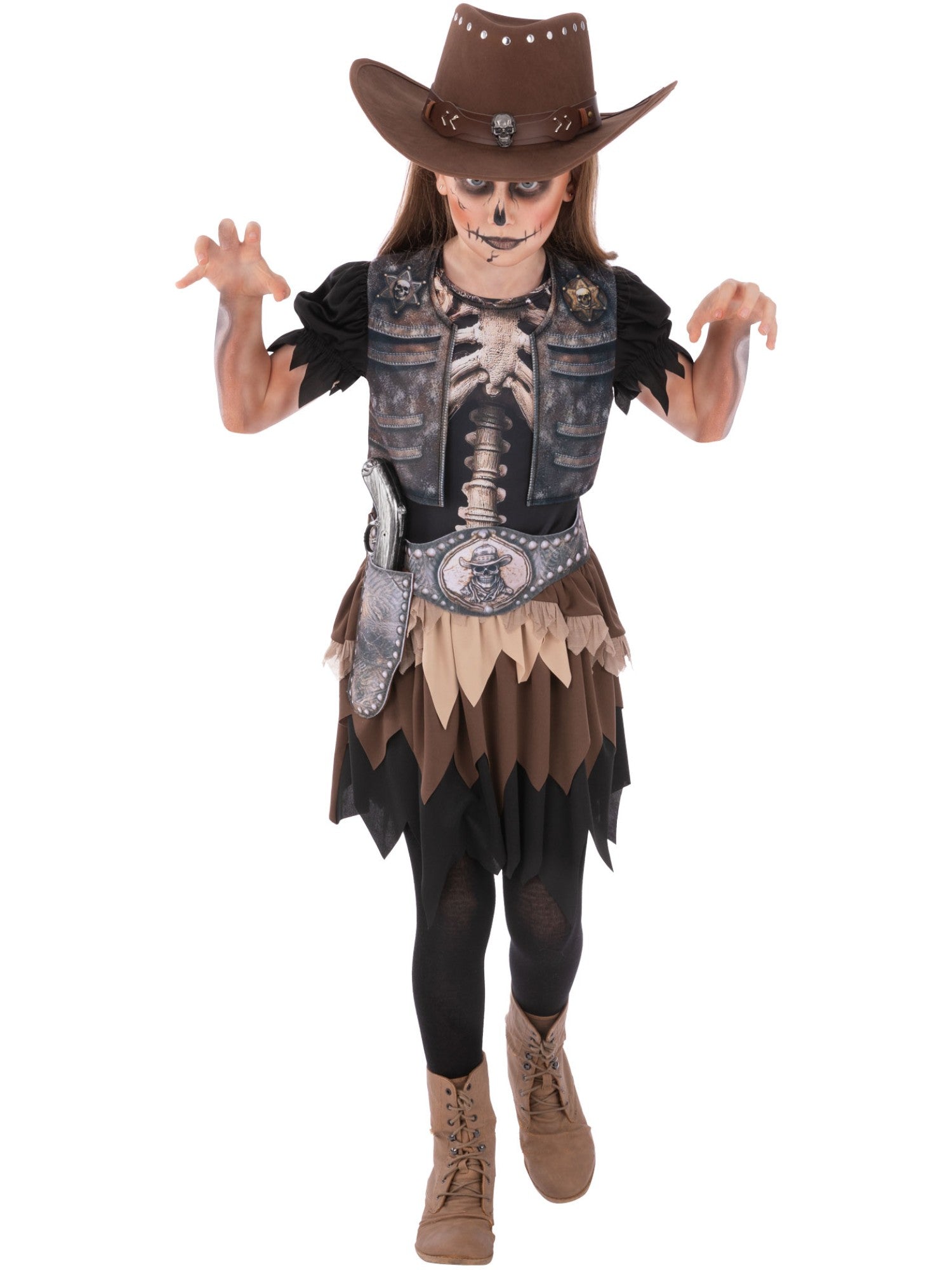 smiffys-fever-skelett-cowgirl-kinderkost-m-kleid-schwarz-m image 4