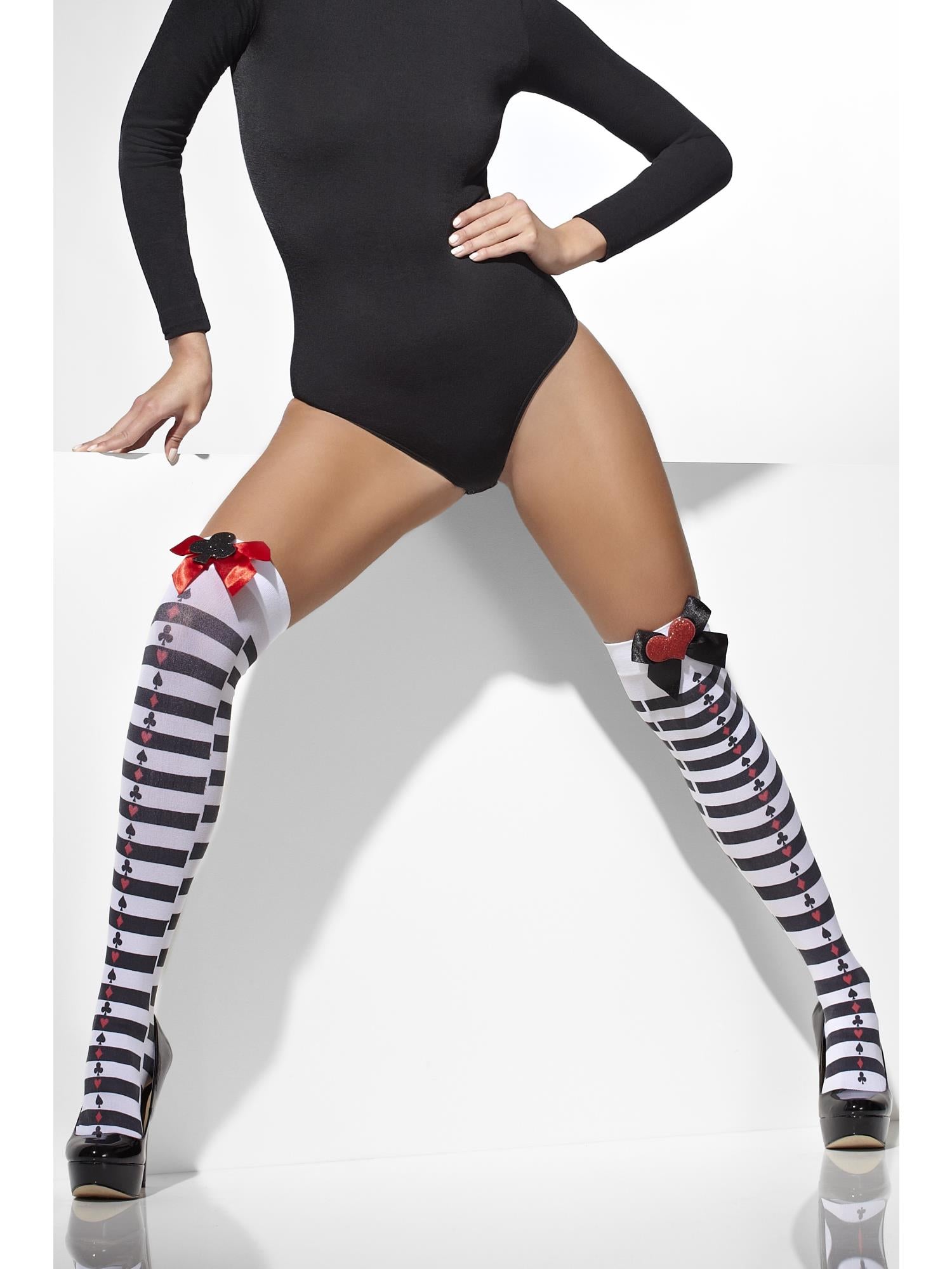 fever-hold-ups-damen-schwarz-wei-gestreift-rote-schleife image 2