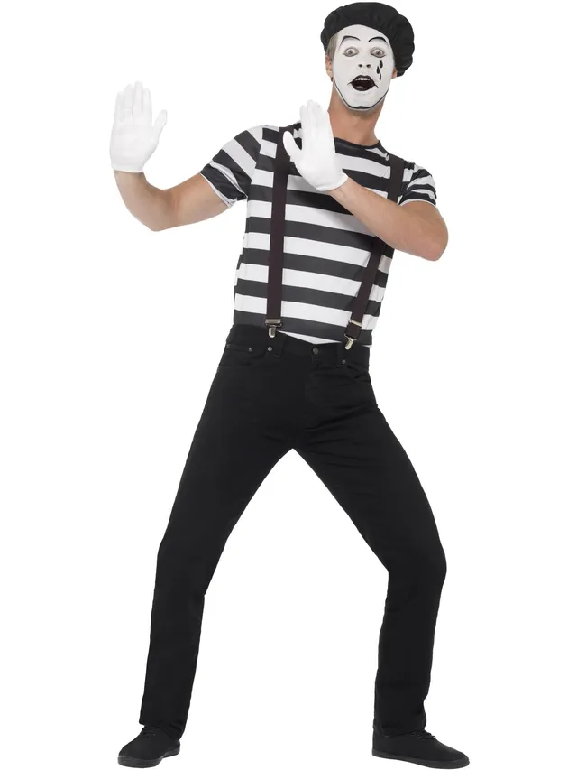 smiffys-fever-gentleman-mime-kost-m-schwarz-wei-m-l image 1