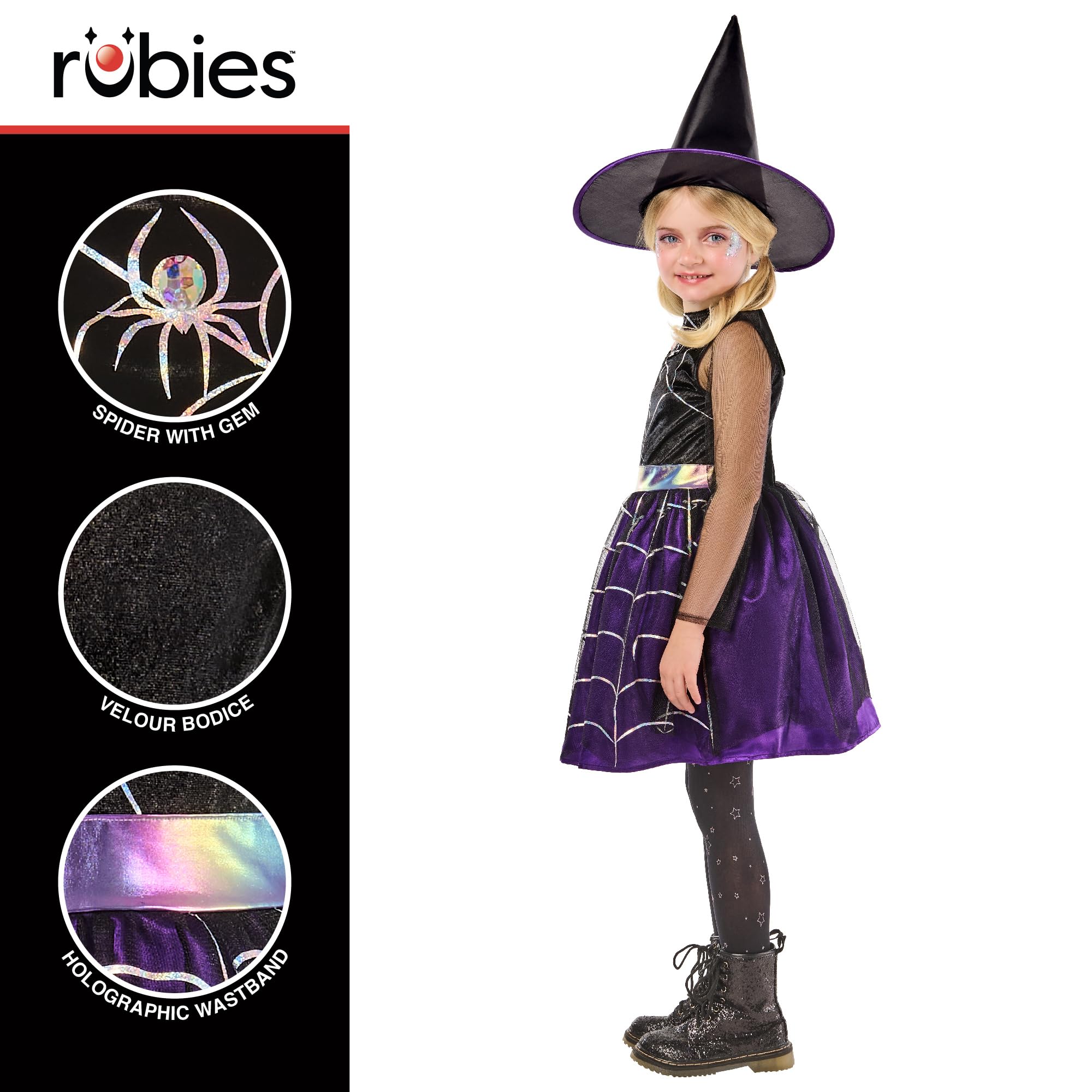rubie-s-deluxe-cobweb-witch-hexenkost-m-3-4-jahre-spinnennetz image 3