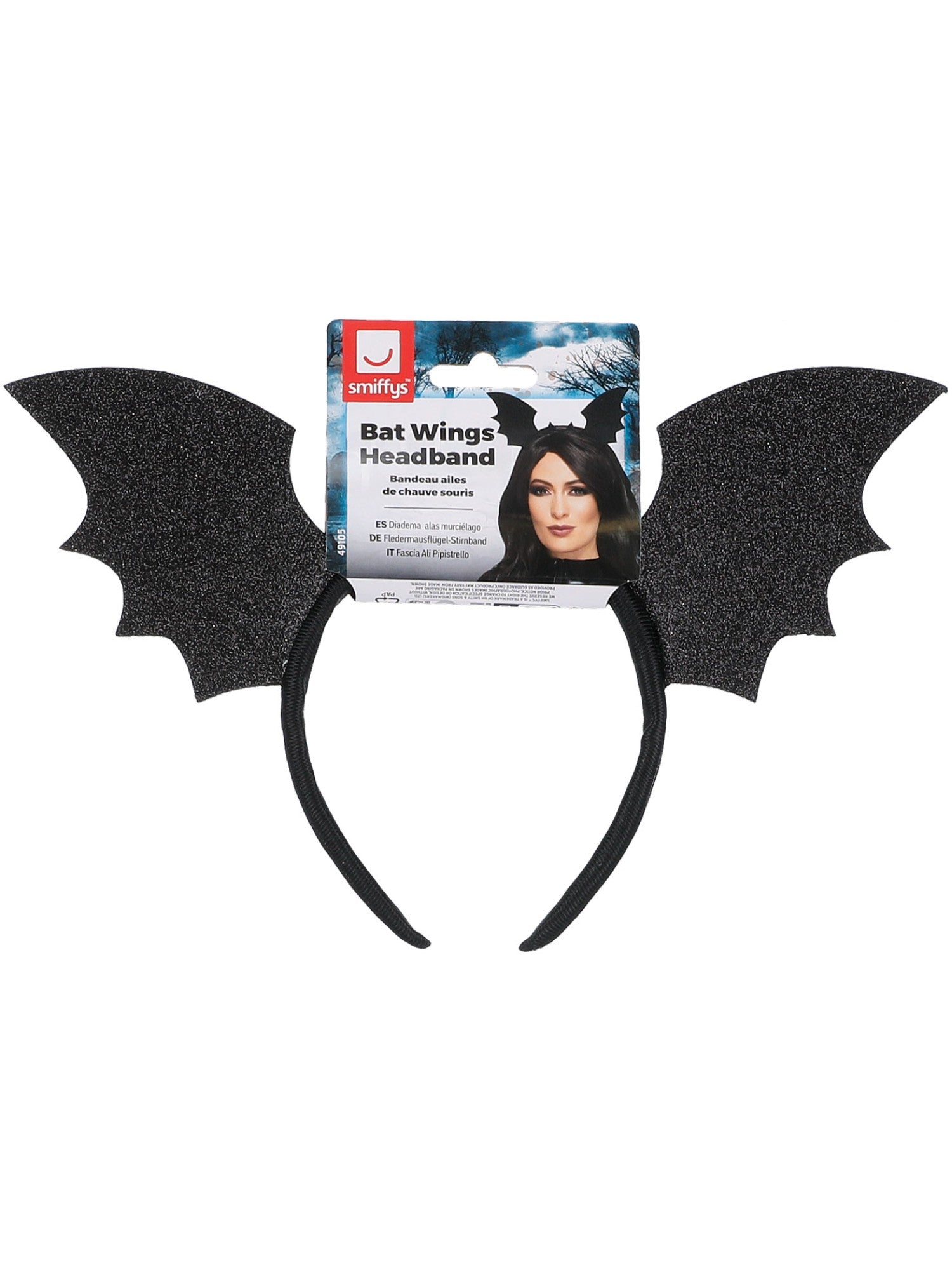 smiffys-fever-fledermaus-haarreif-schwarz-glitzer image 3