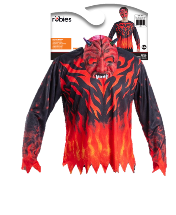 rubies-teufel-kost-m-set-top-maske-rot-schwarz-m-l image 2