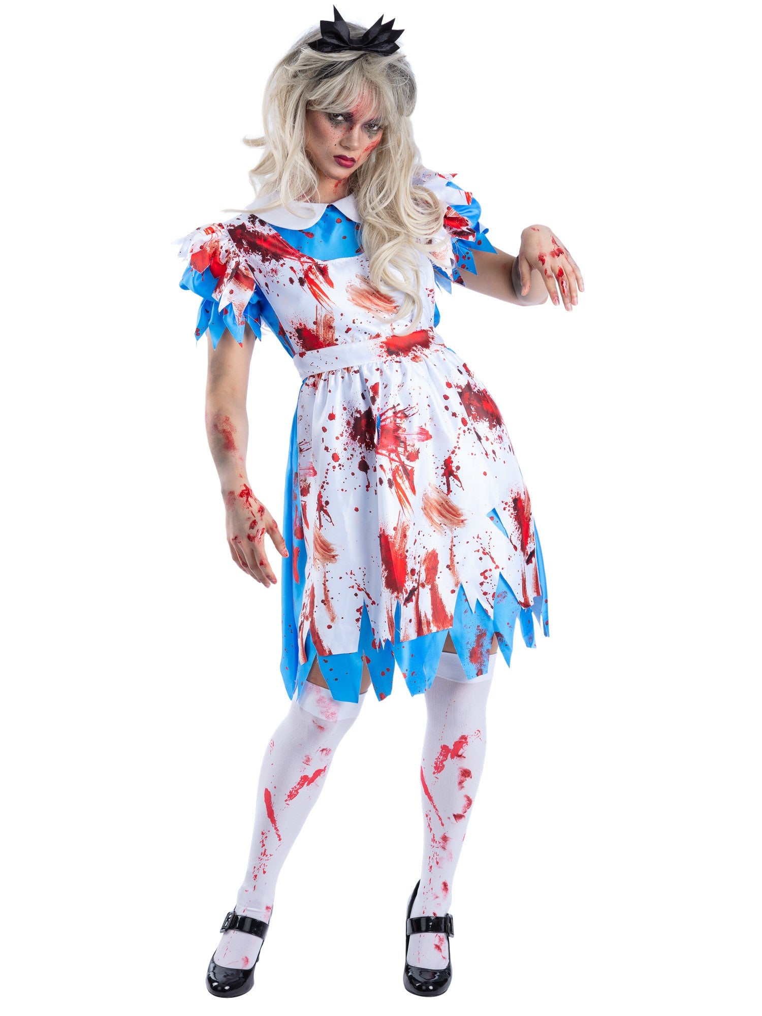 smiffys-fever-zombie-wonderland-kost-m-damen-blau-3-tlg image 4