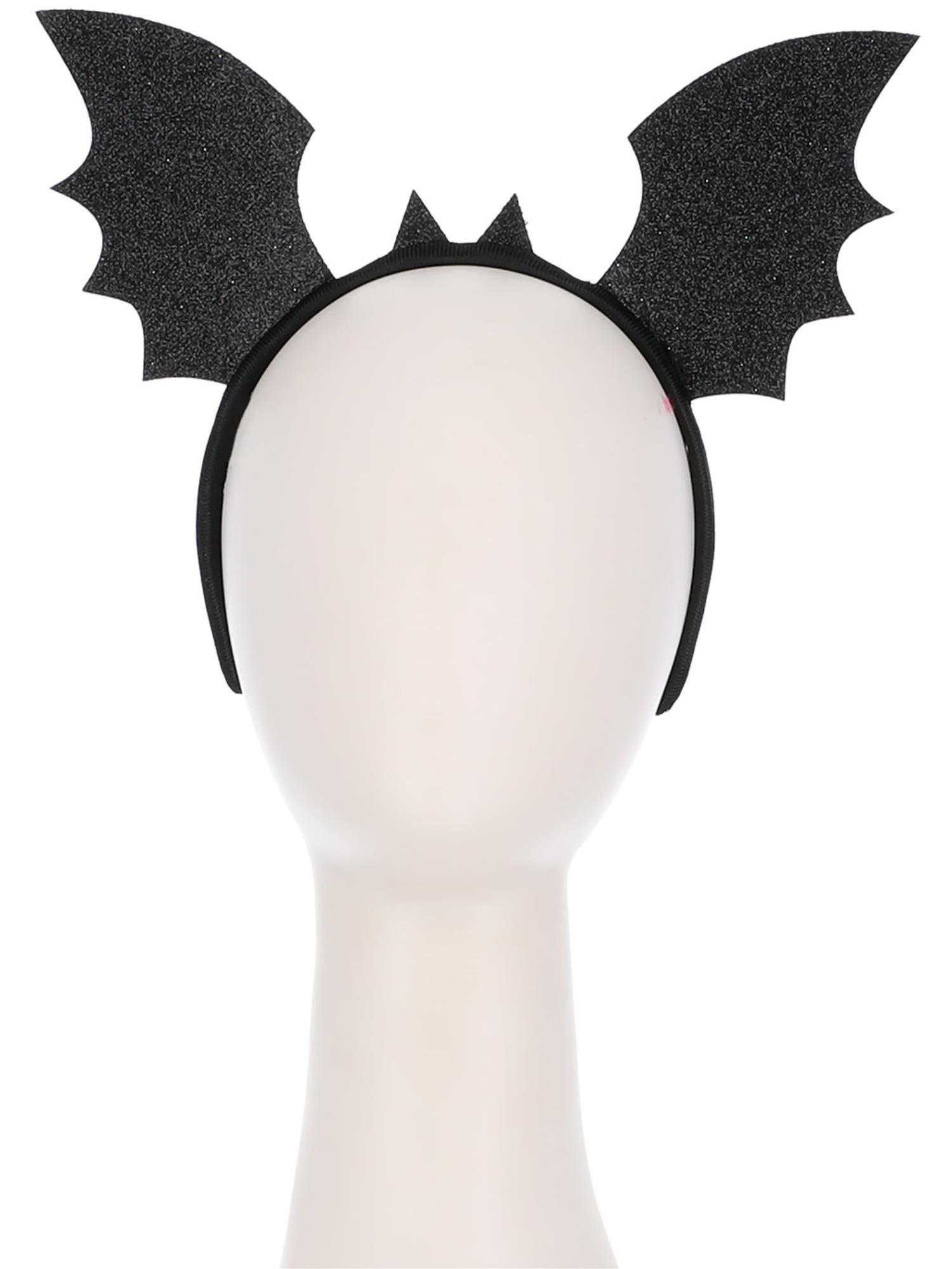 smiffys-fever-fledermaus-haarreif-schwarz-glitzer image 2
