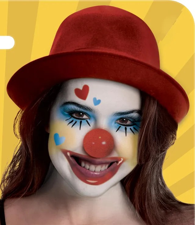 rubies-clown-schminkset-5-farben-pinsel-rote-nase image 1
