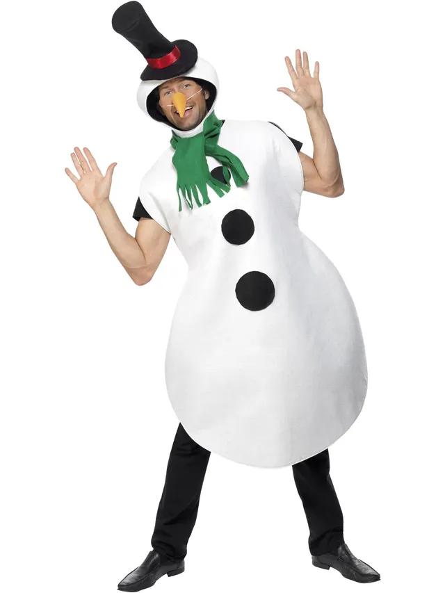 smiffys-fever-schneemann-kost-m-wei-unisex-mit-schal-und-nase image 1