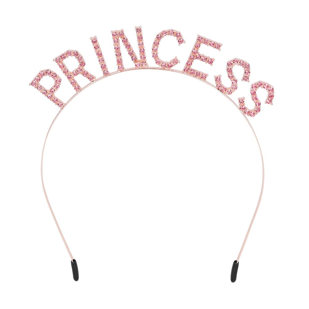 boland-princess-haarreif-diadem-metall-pink-glitzersteine image 1