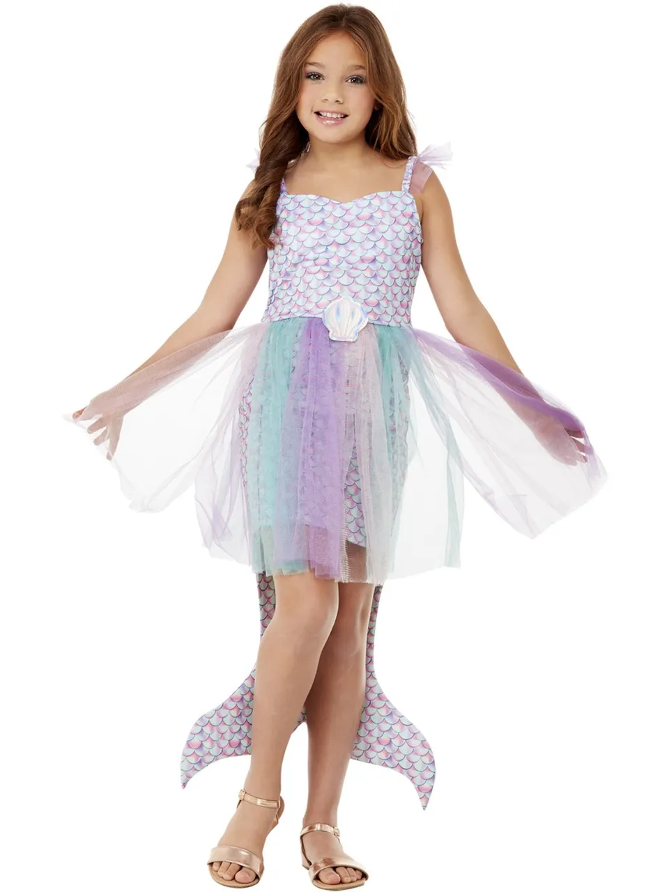 smiffys-fever-seashell-meerjungfrau-kost-m-m-dchen-4-6-t-ll-pink image 1
