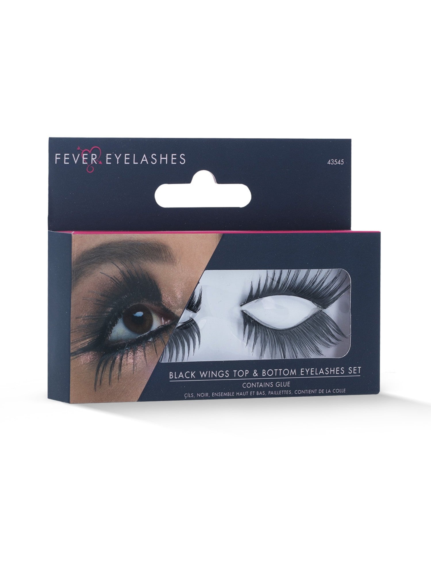 smiffys-fever-wimpern-schwarz-wings-oben-unten-set-mit-kleber image 2