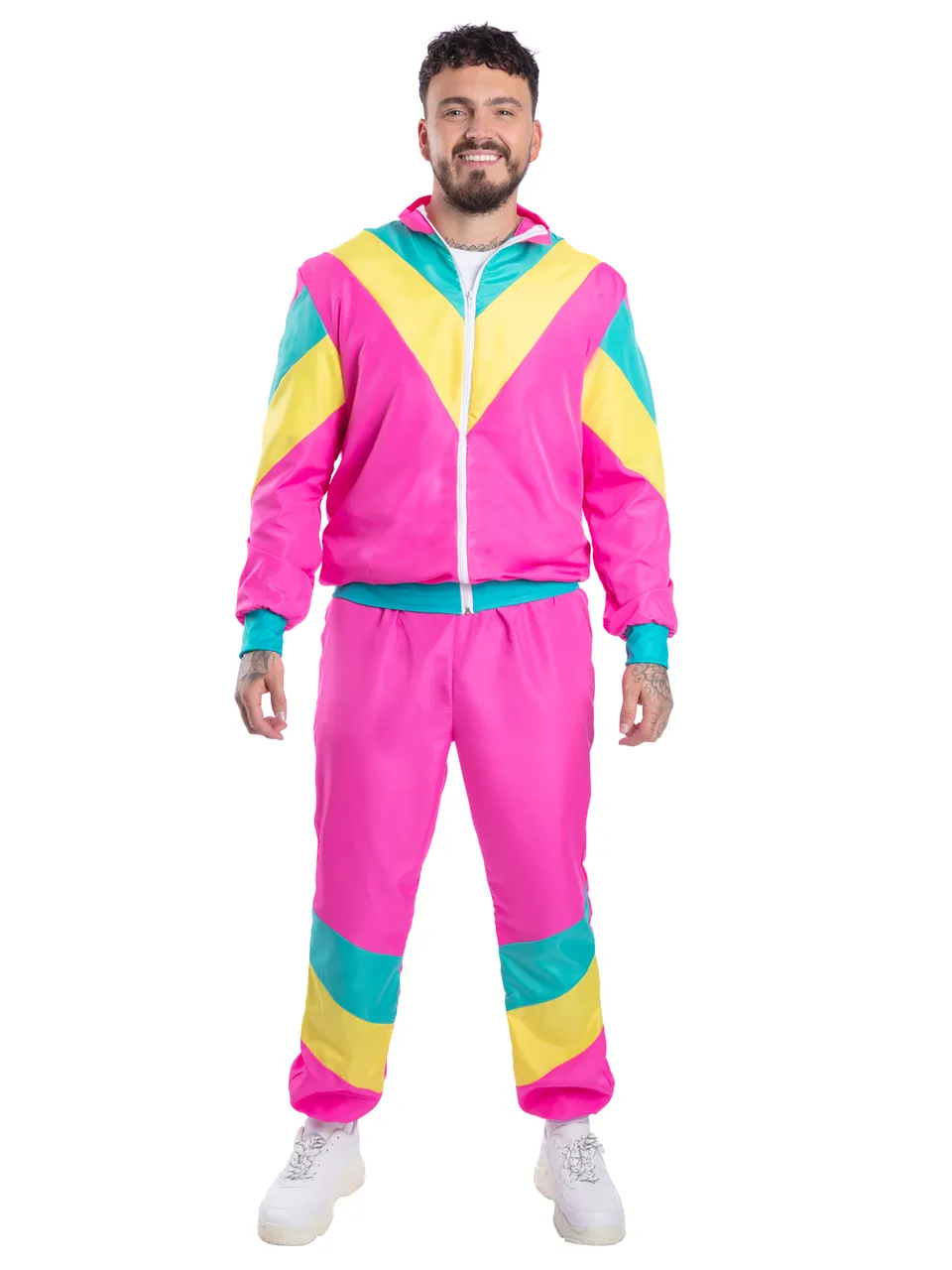 rubies-sport-80-80er-kost-m-herren-l-jogginganzug-neon image 1