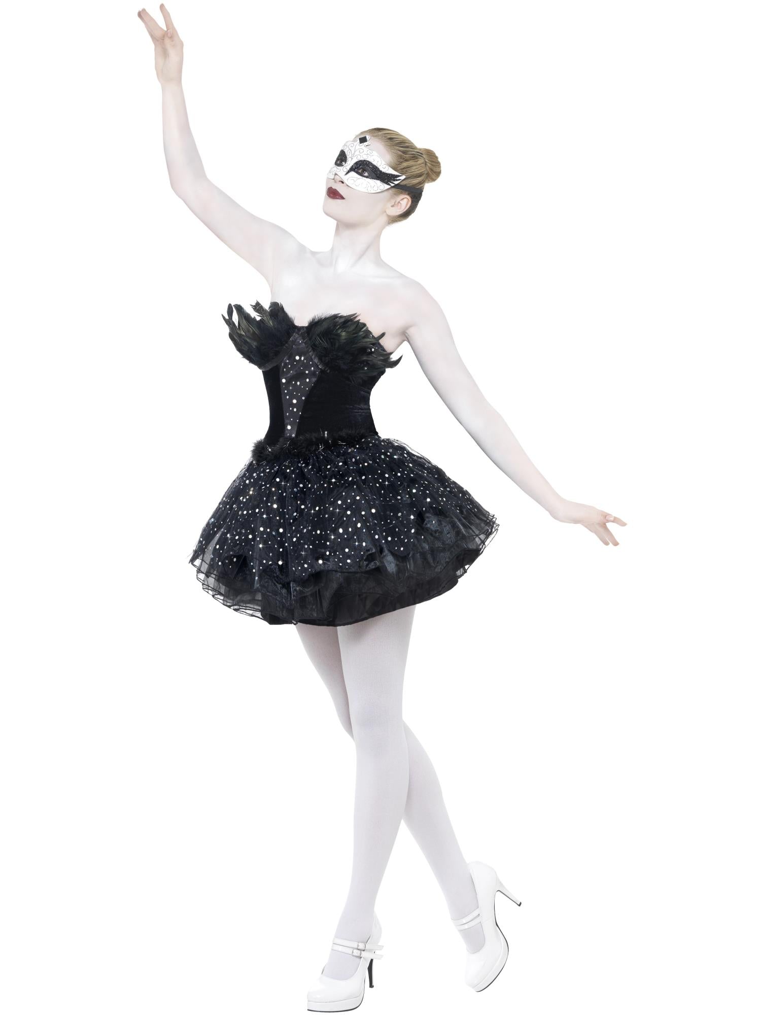 smiffys-fever-gothic-swan-kost-m-schwarz-mit-tutu-gr-s image 1