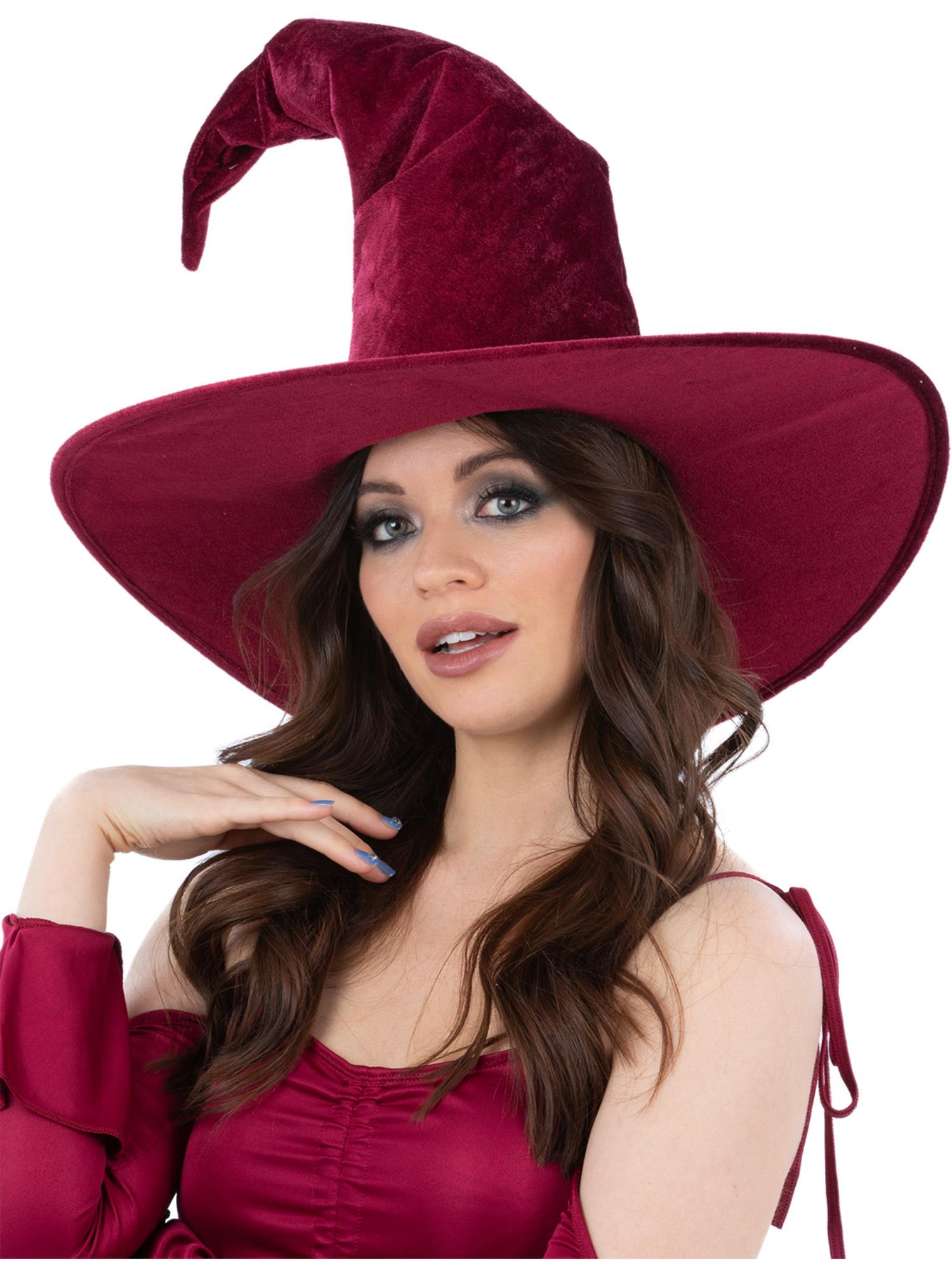 smiffys-fever-burgundy-velour-hexenhut-damen-bordeaux image 1