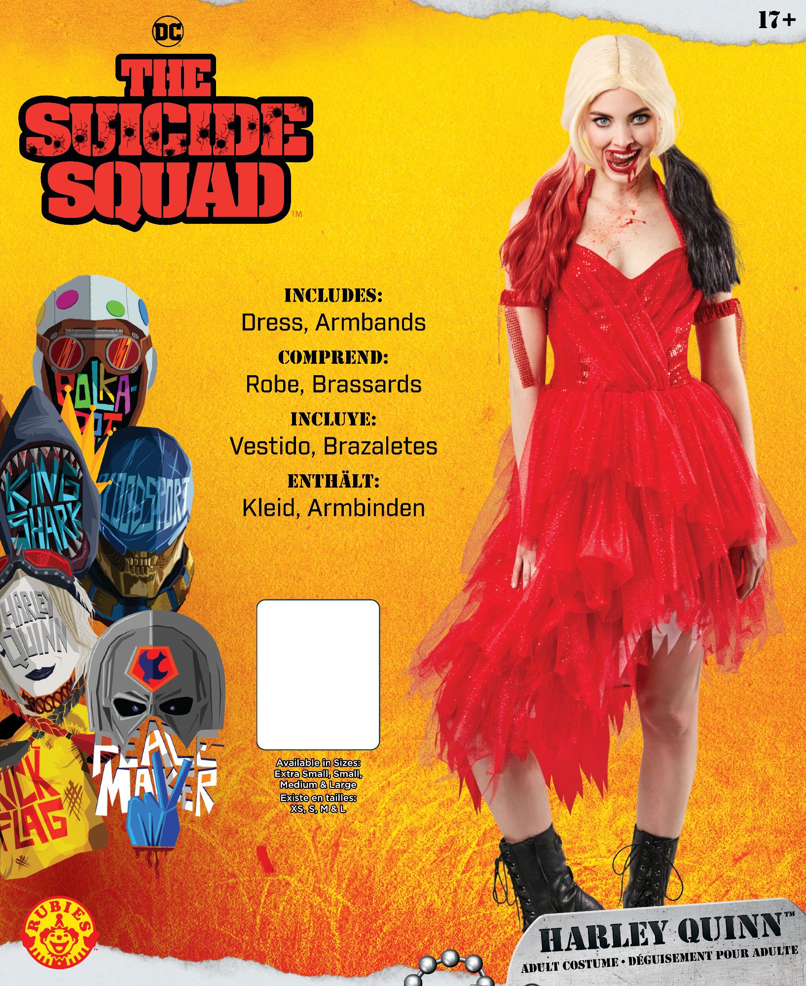 rubies-harley-quinn-kleid-rot-suicide-squad-erwachsene image 2