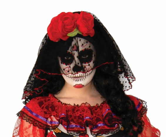 rubies-dia-de-los-muertos-kost-m-damen-rot-lang-spitze image 4
