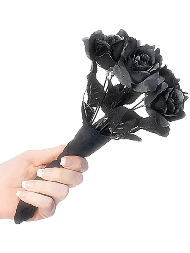 smiffys-fever-corpse-bride-brautstrau-schwarz-rosen image 1