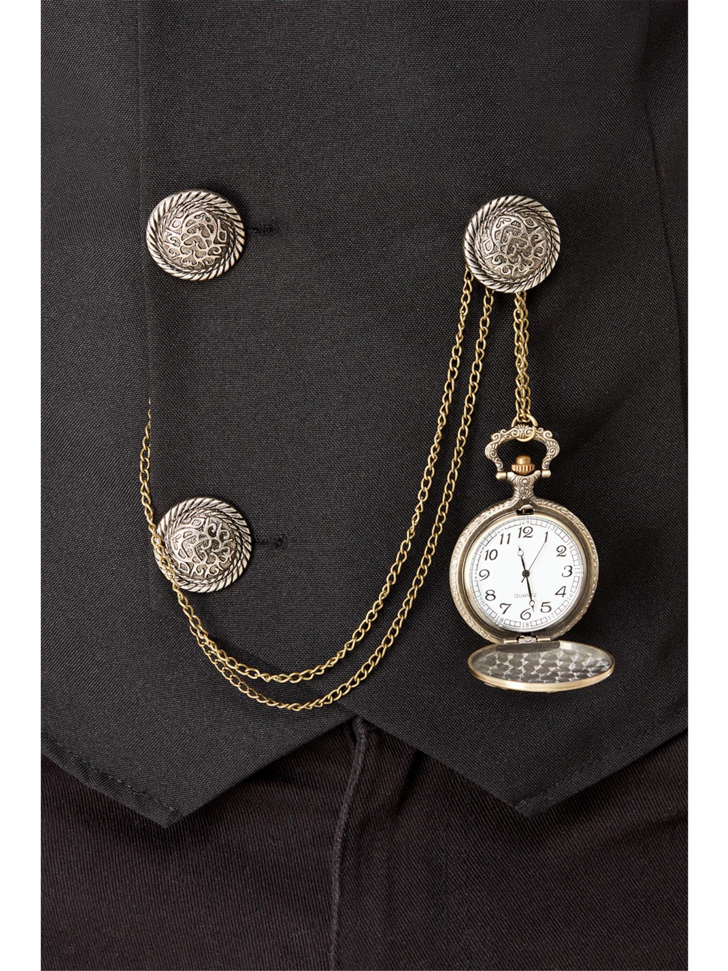 smiffys-fever-20er-taschenuhr-mit-kette-gold-silber image 3