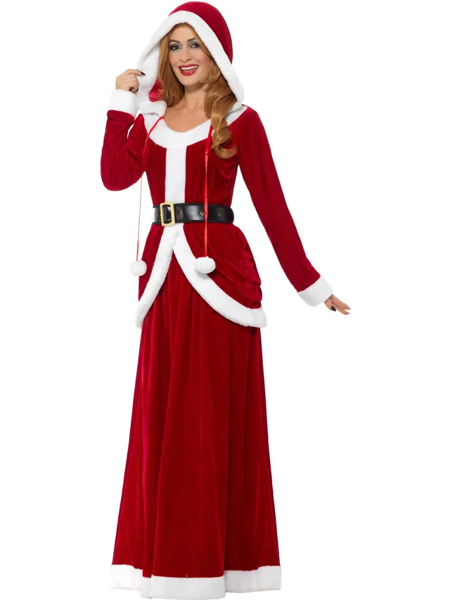 smiffys-fever-ms-claus-damenkost-m-gr-m-rot-mit-kapuze image 1