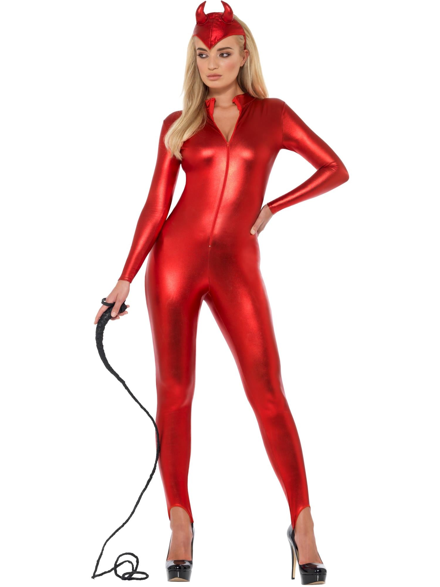 smiffys-fever-miss-whiplash-kost-m-rot-catsuit-m image 5