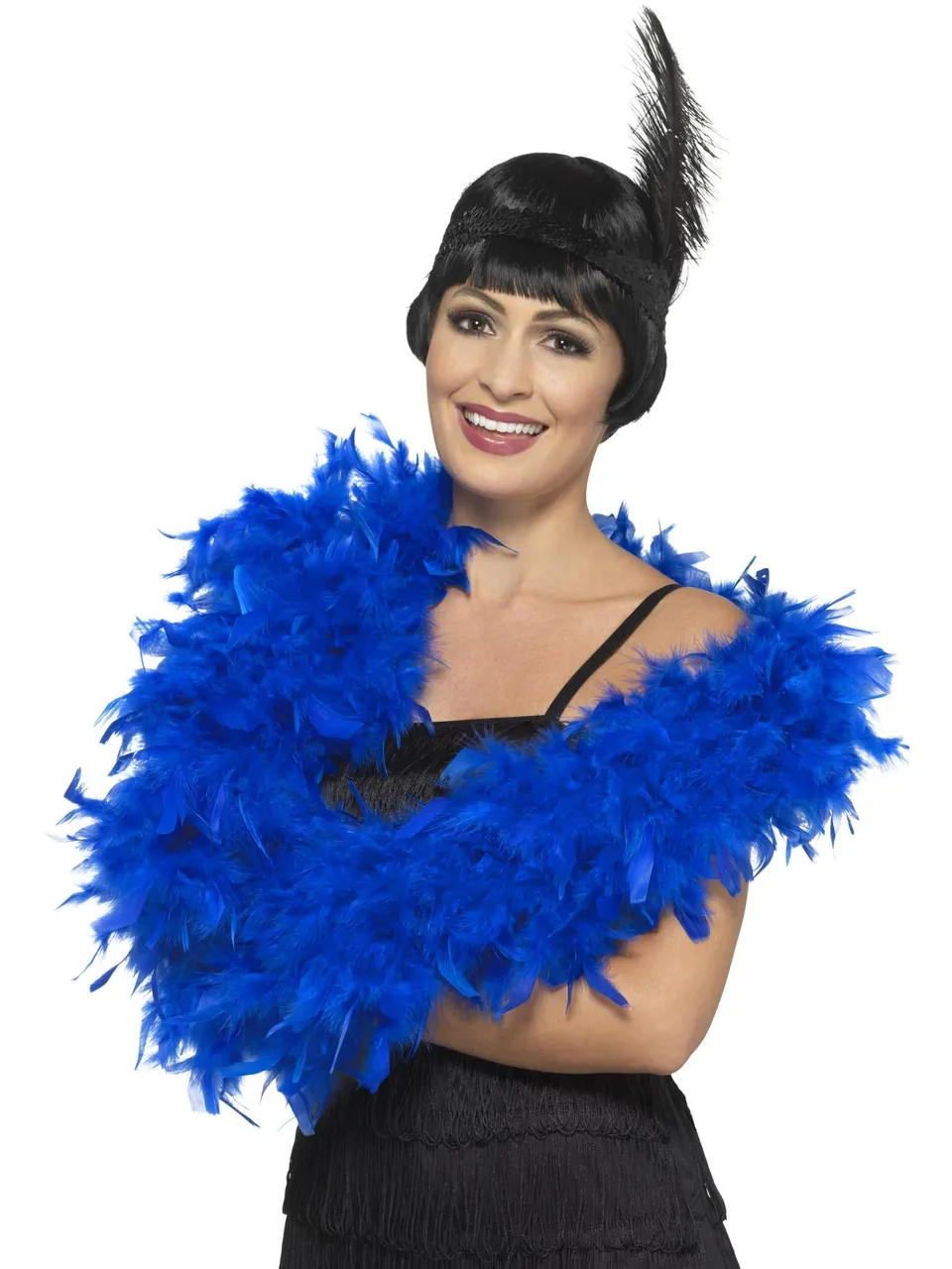 smiffys-fever-deluxe-federboa-royalblau-federn image 1