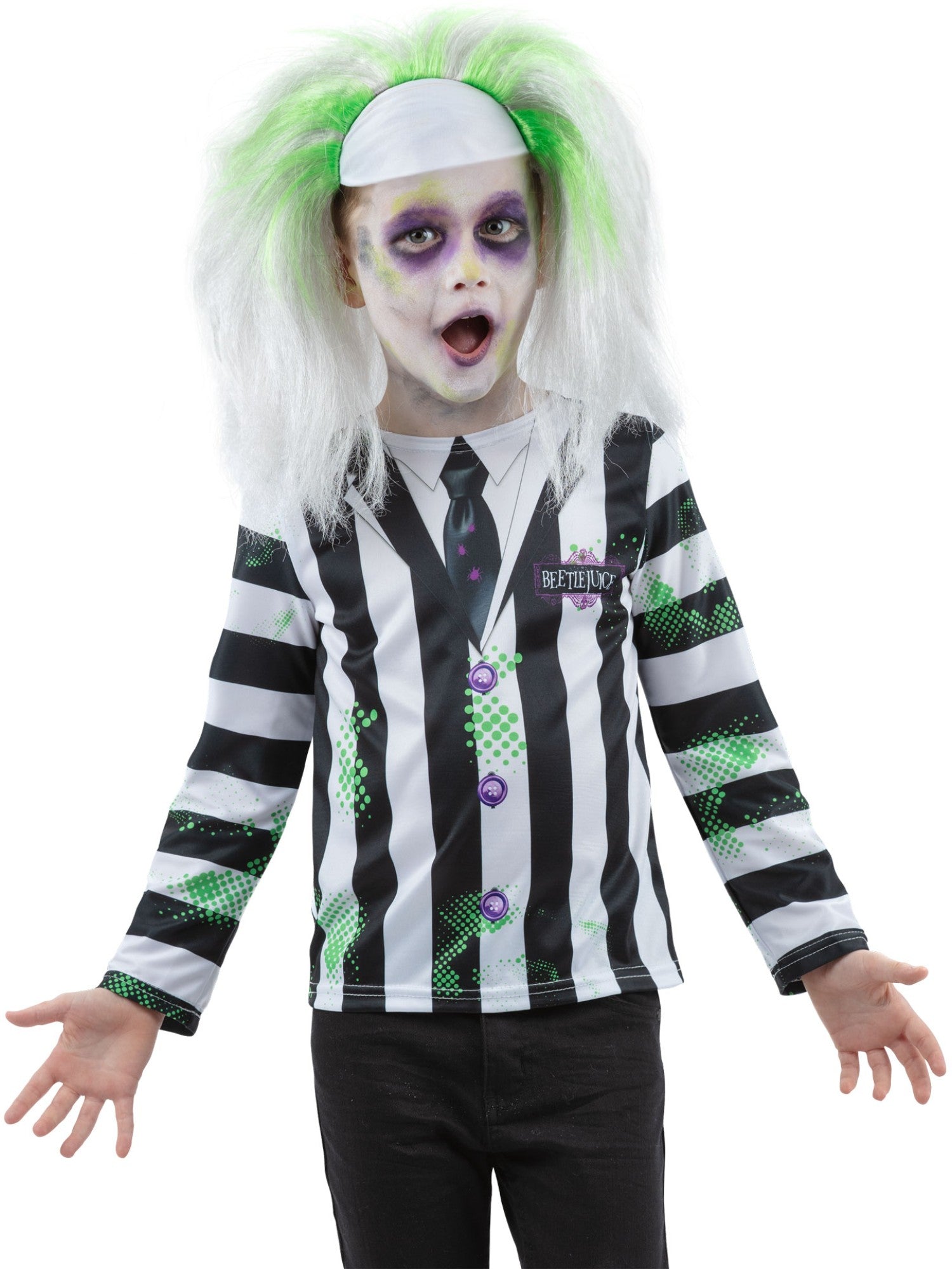 smiffys-fever-beetlejuice-oberteil-kinder-schwarz-wei image 2