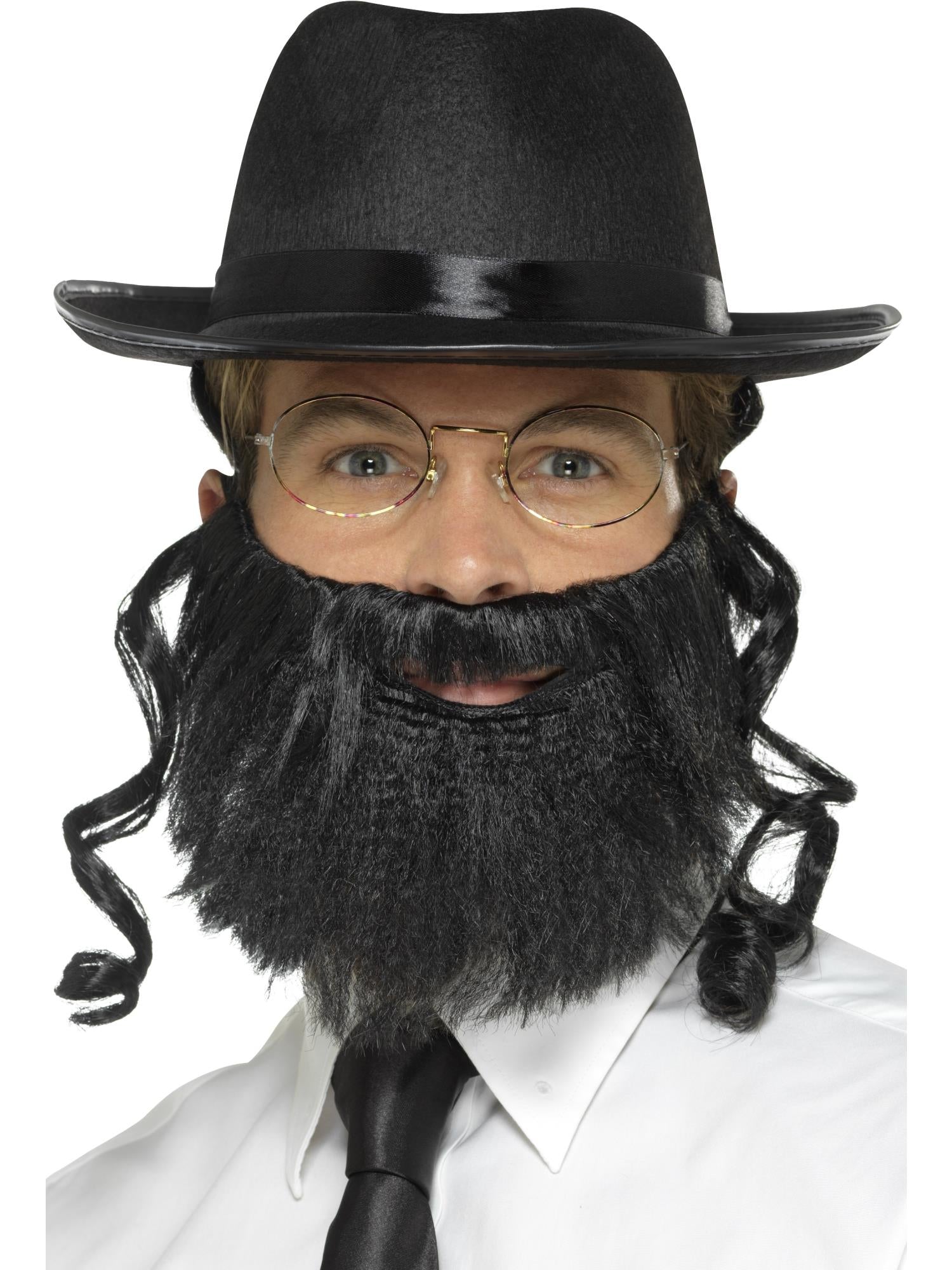 smiffys-fever-rabbi-kit-kost-m-set-schwarz-mit-bart image 1