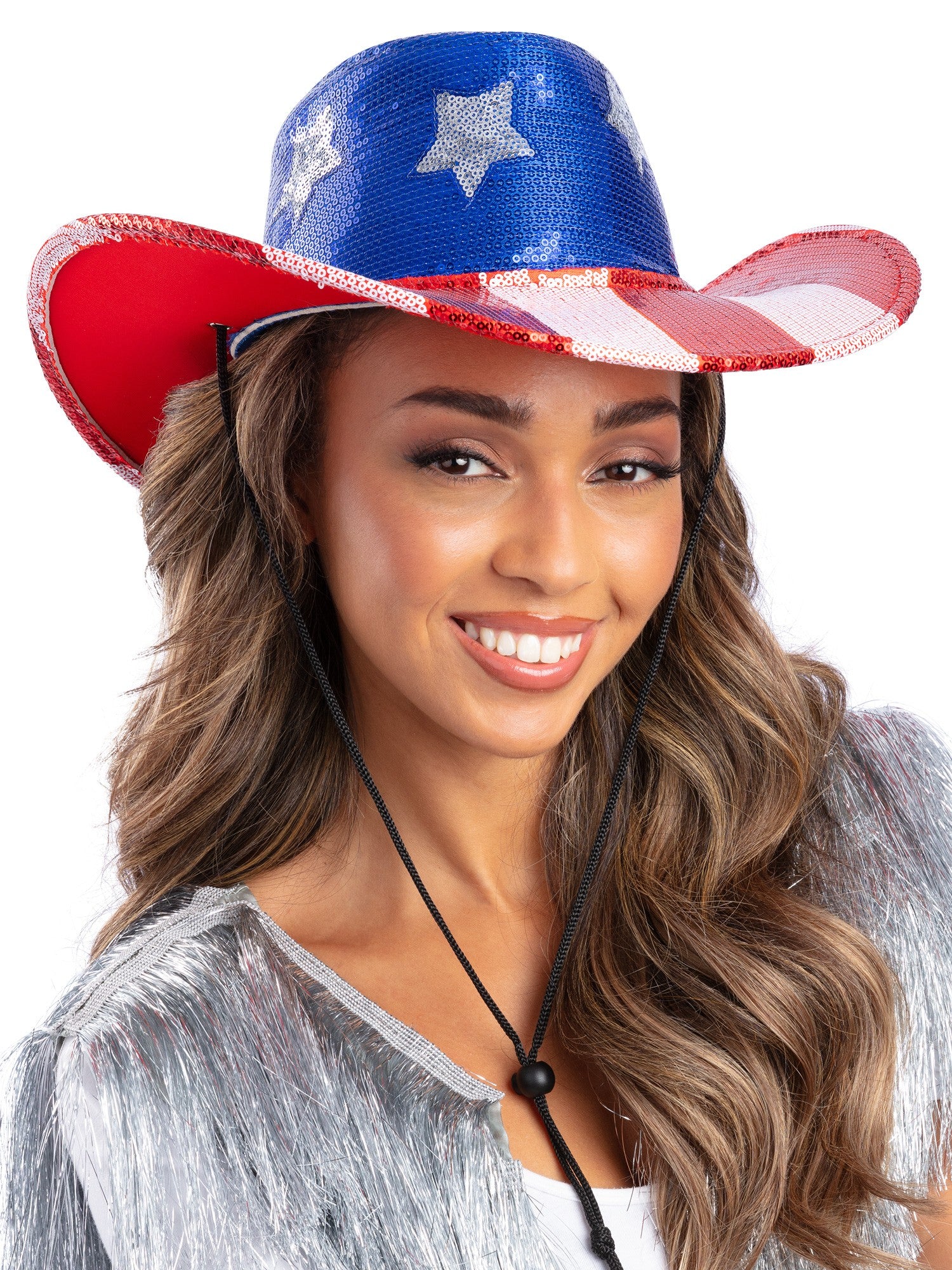 smiffys-fever-cowboyhut-pailletten-usa-stars-stripes image 2