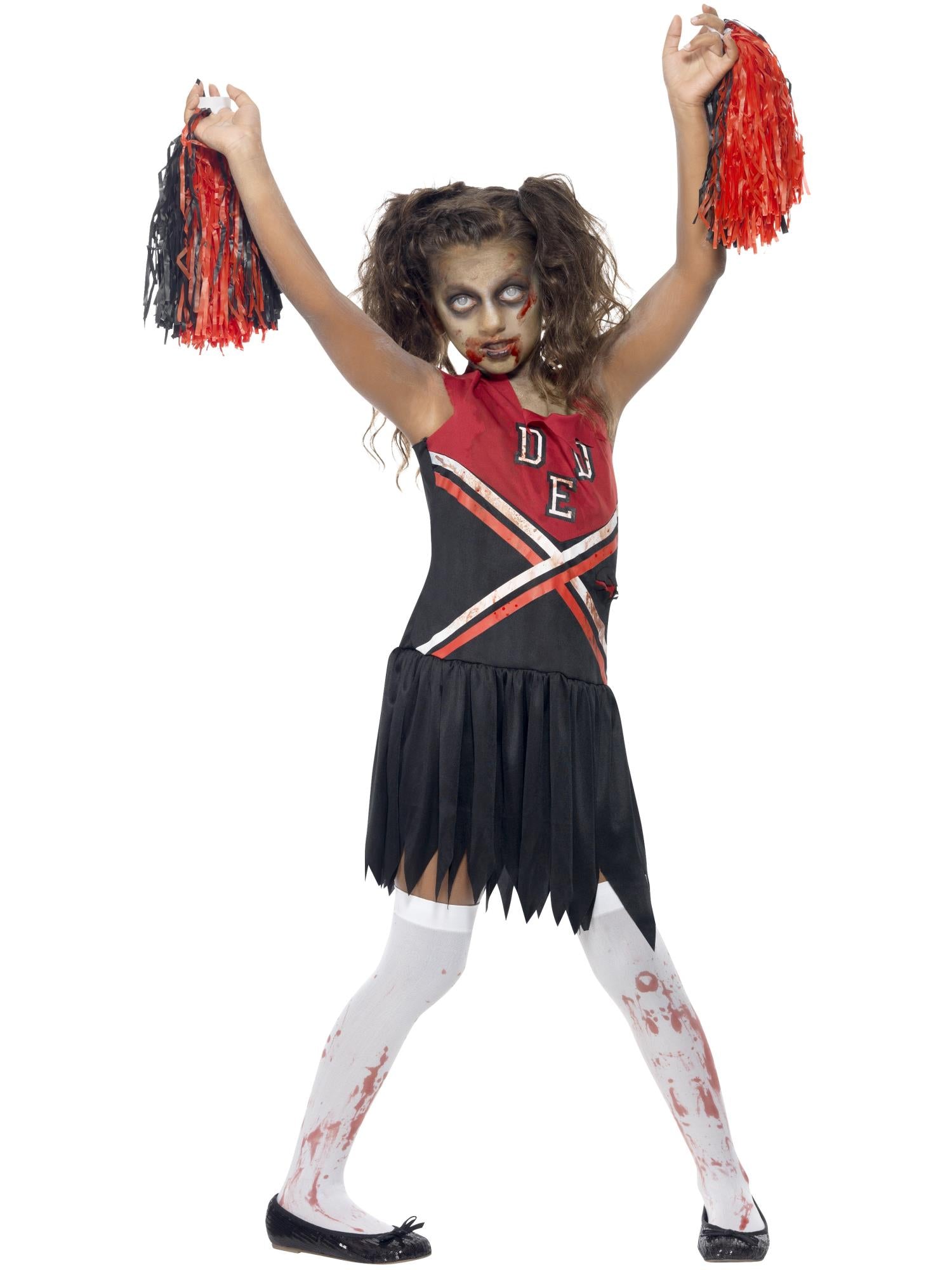 smiffys-fever-zombie-cheerleader-kost-m-kinder-rot-schwarz image 4